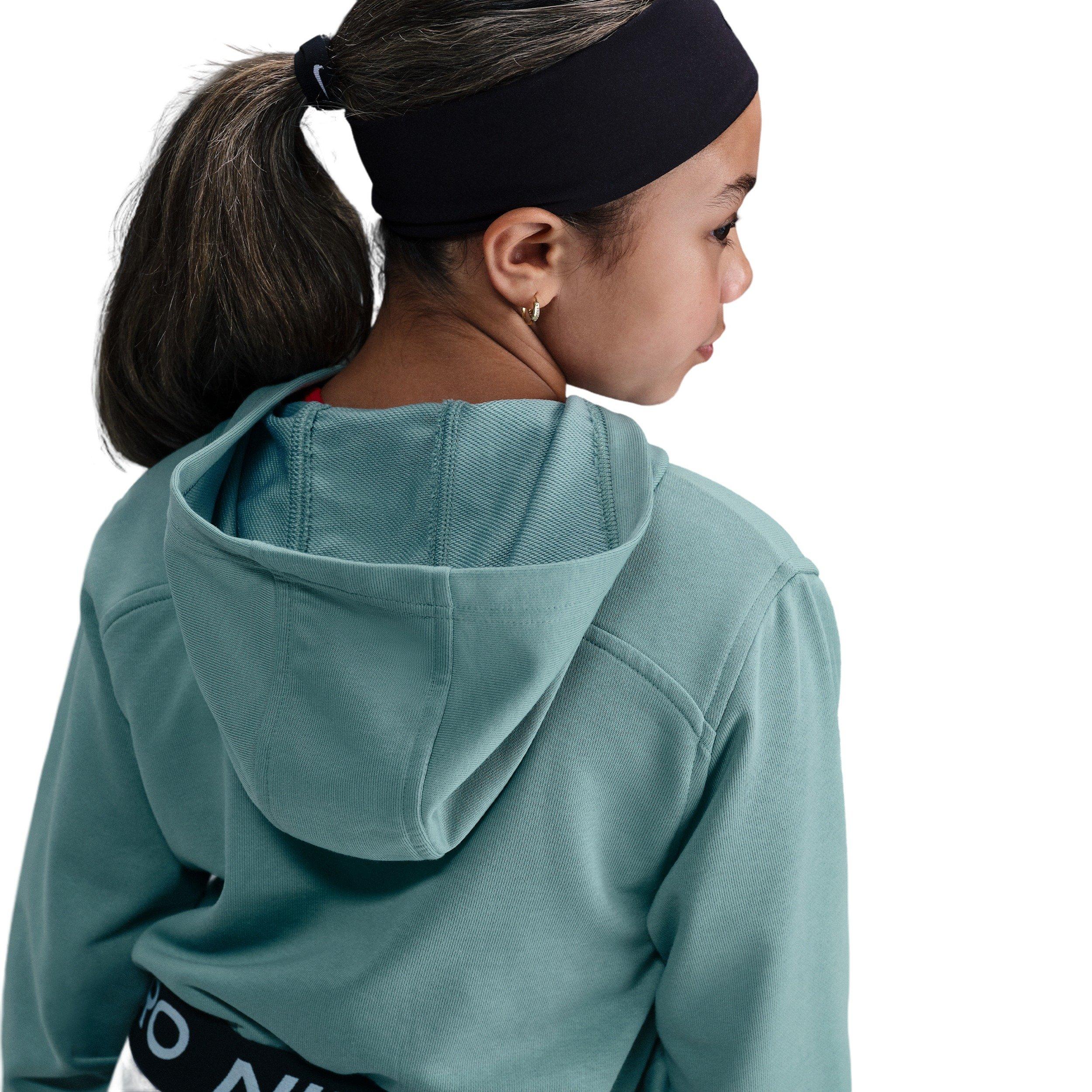 Nike Pro Fleece Dri-FIT Full Zip Hooded Big Girls' Green Jacket