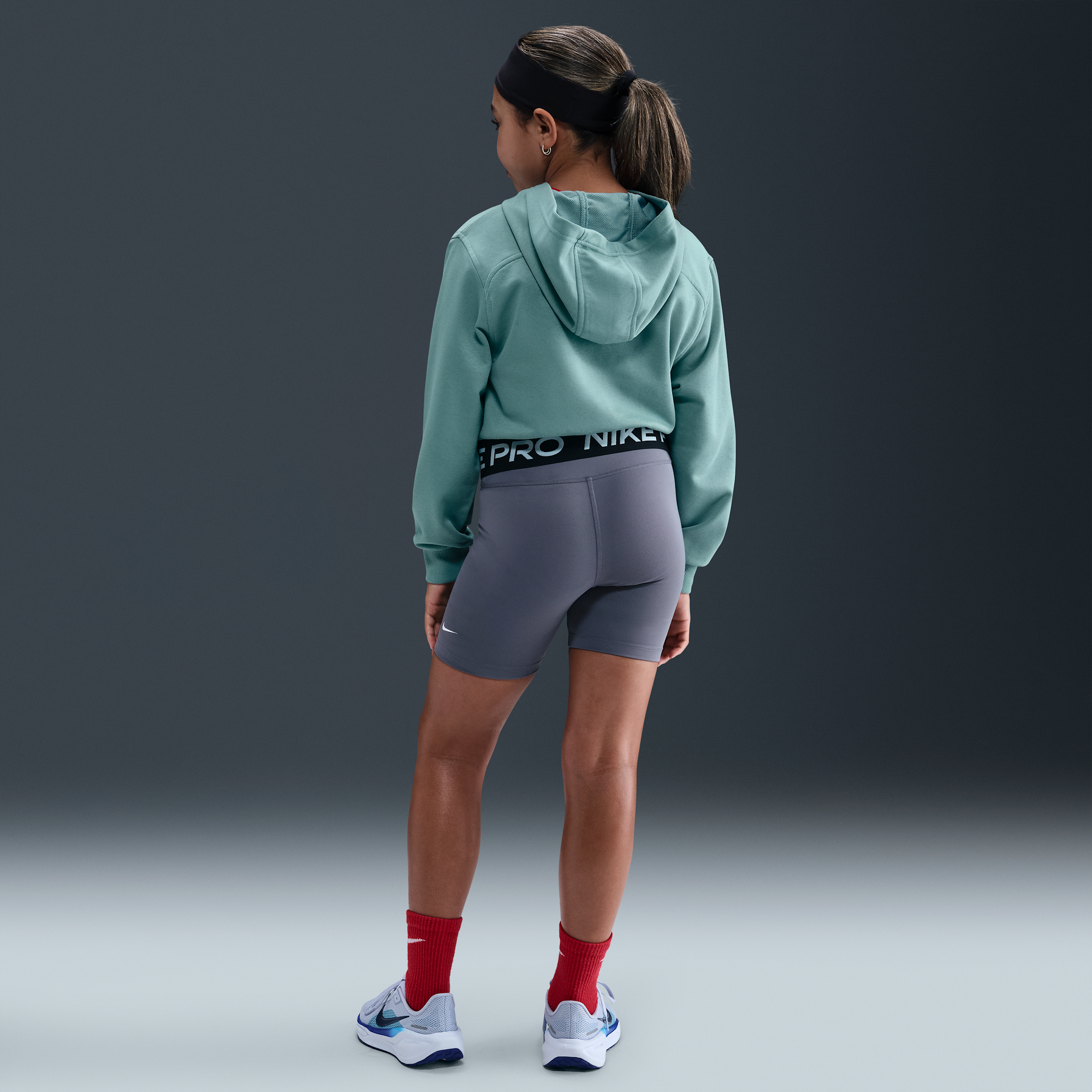 Nike Pro Fleece Dri-FIT Full Zip Hooded Big Girls' Green Jacket