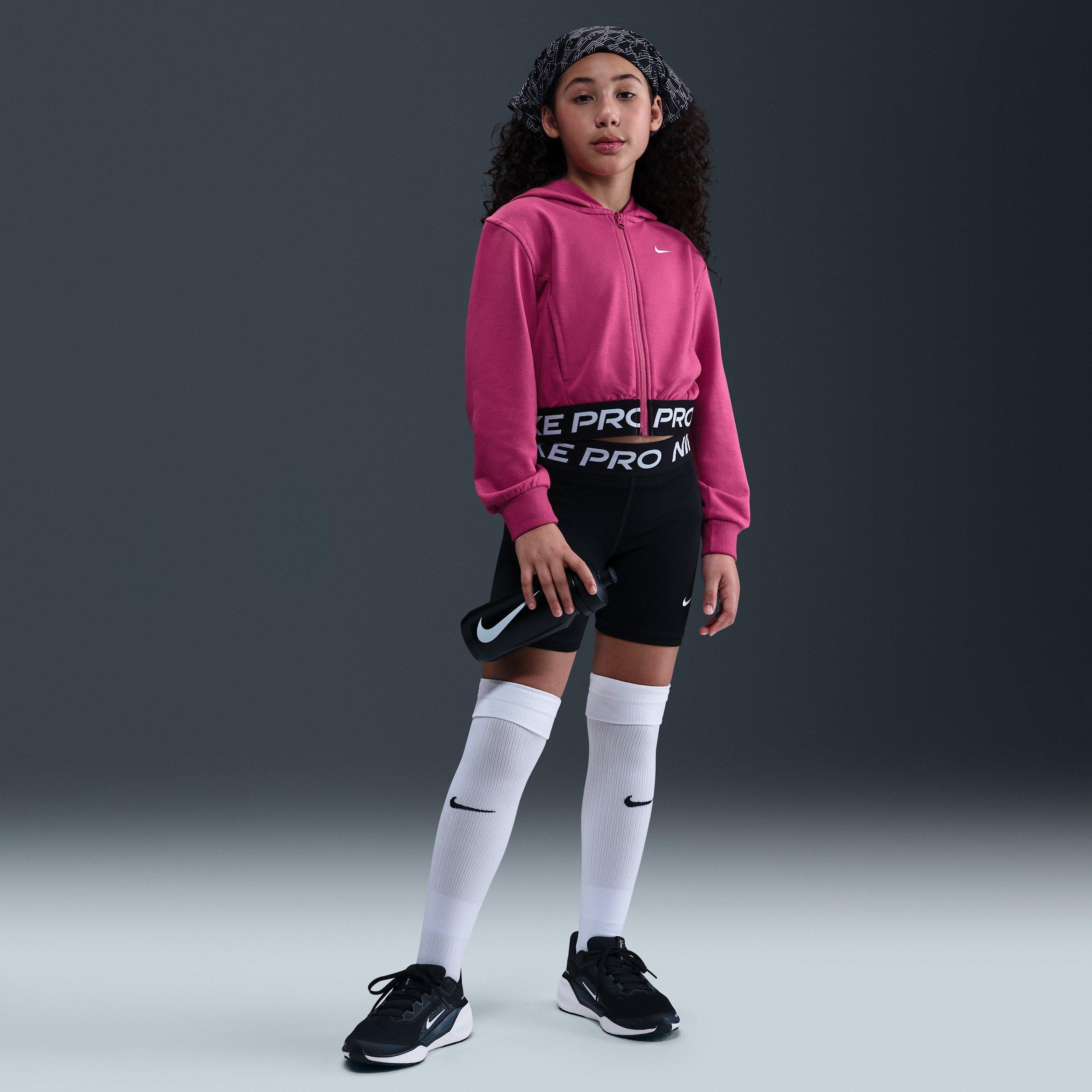 Nike Pro Fleece Dri-FIT Full Zip Hooded Big Girls' Purple Jacket