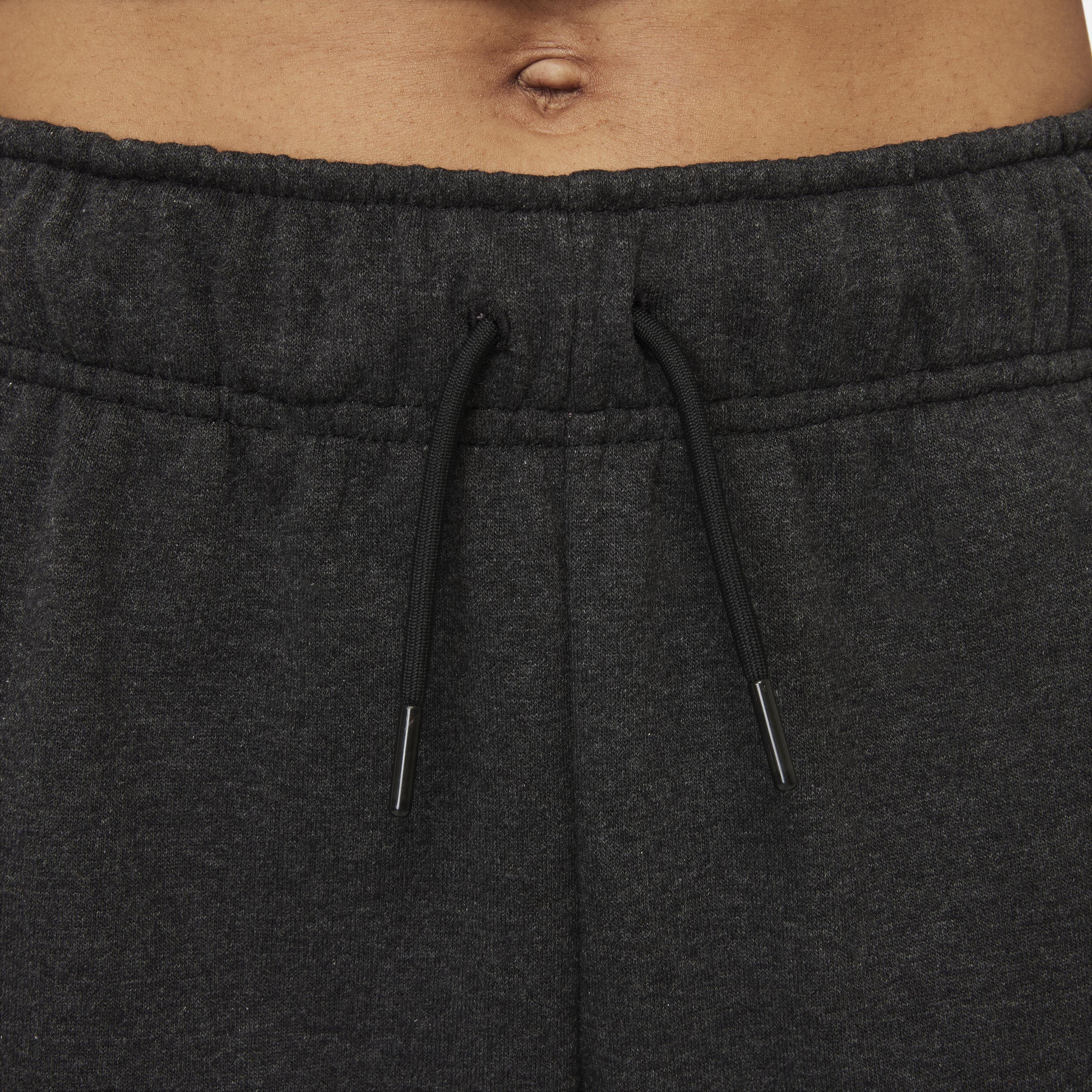 Nike Women's Sportswear Collection Essentials Black Fleece Curve Pants - BLACK Thumbnail View 3