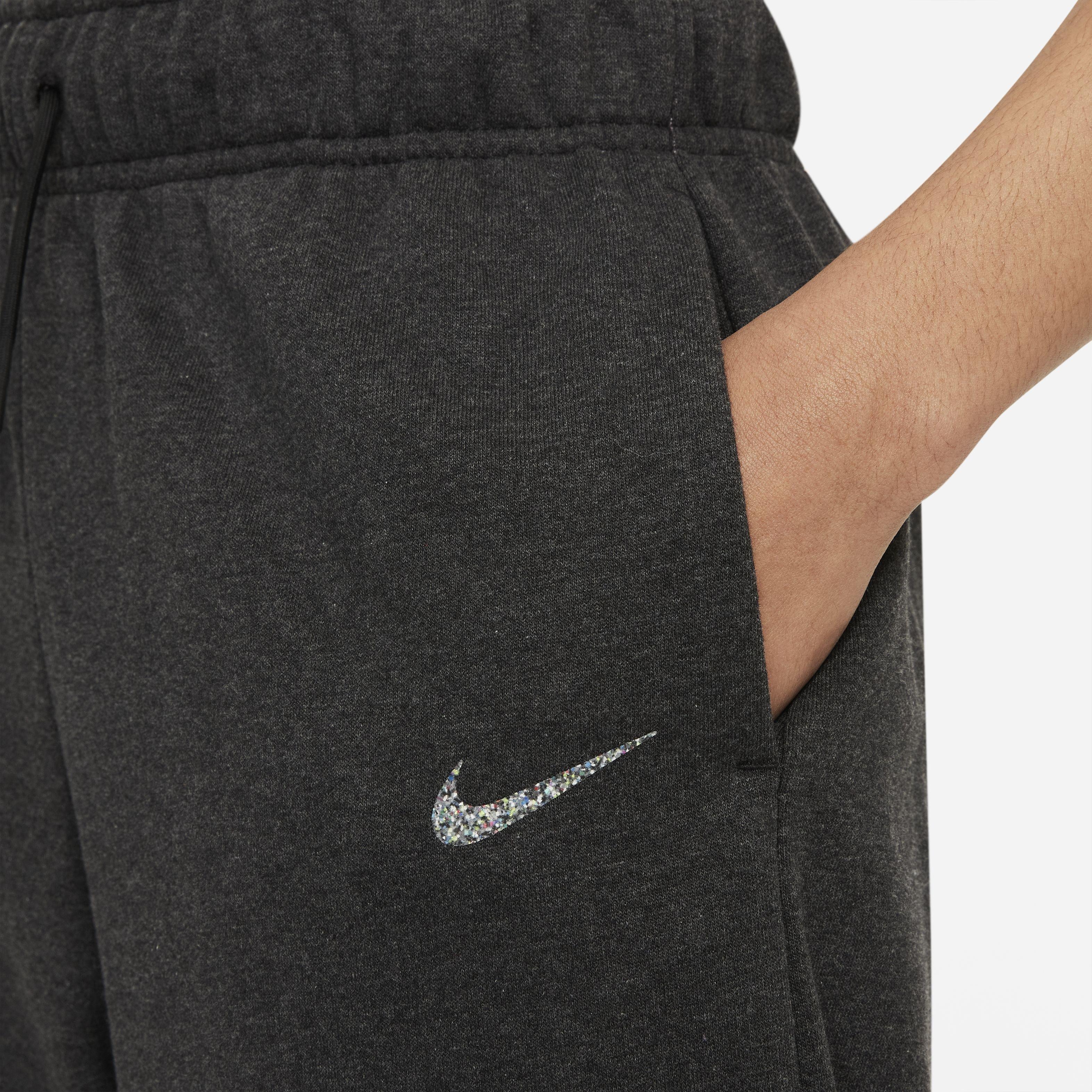 Nike Women's Sportswear Collection Essentials Black Fleece Curve Pants - BLACK Thumbnail View 4