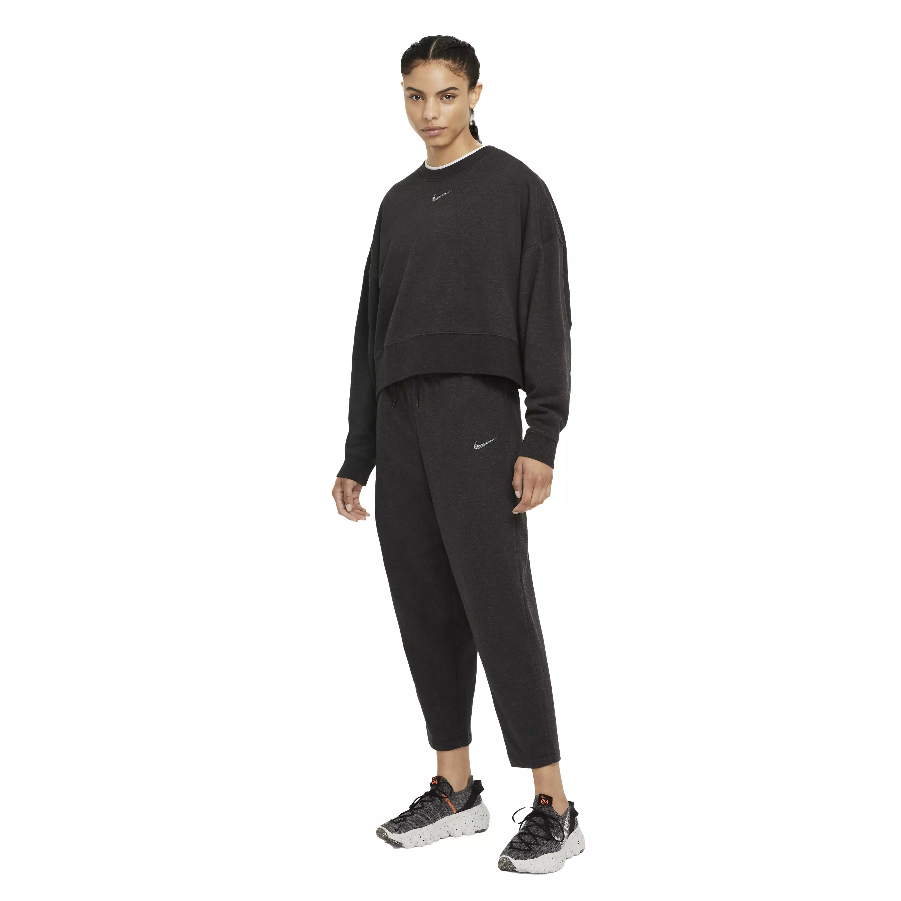 Nike Women's Sportswear Collection Essentials Black Fleece Curve Pants - BLACK