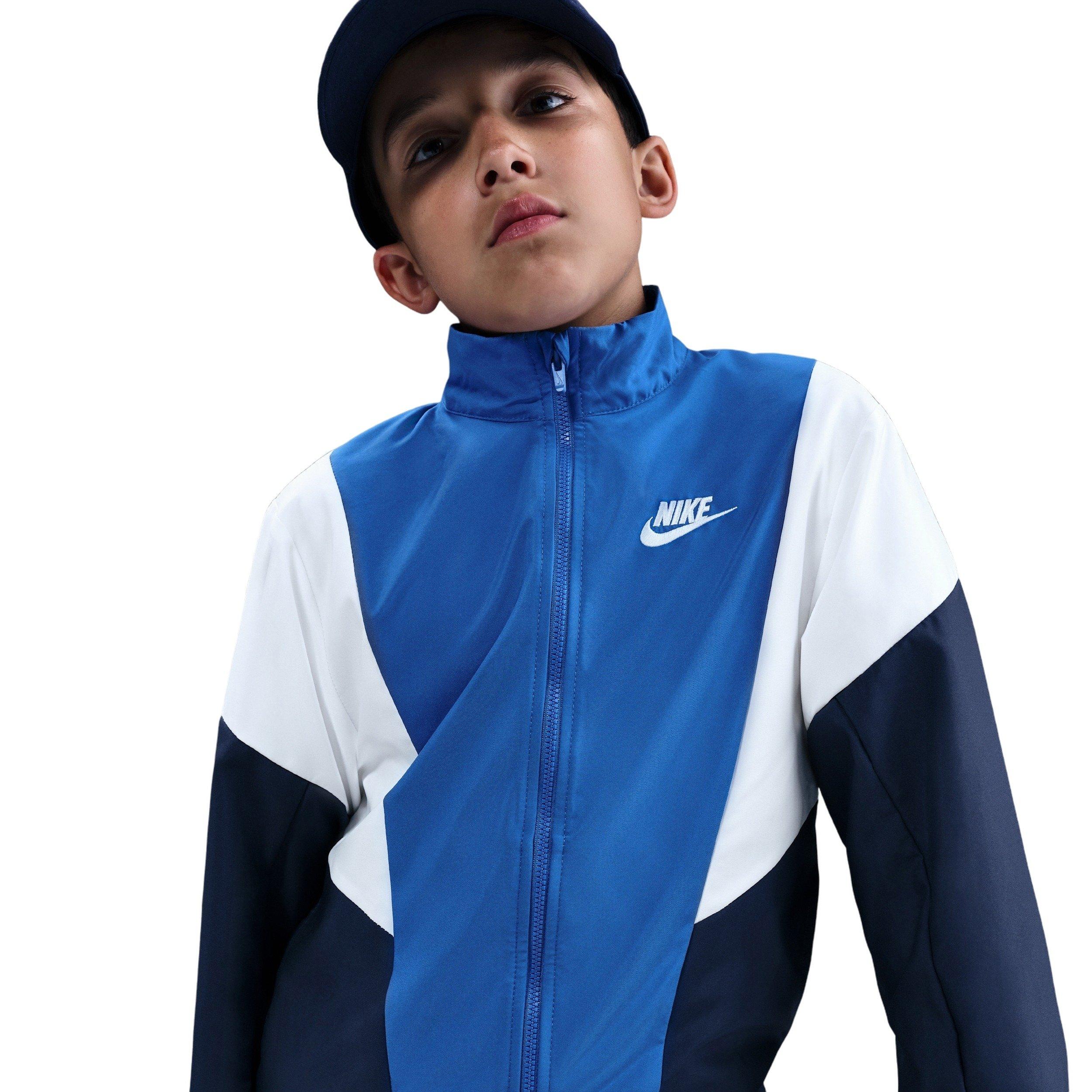 Nike Sportswear Woven Big Kids' Blue/White Tracksuit