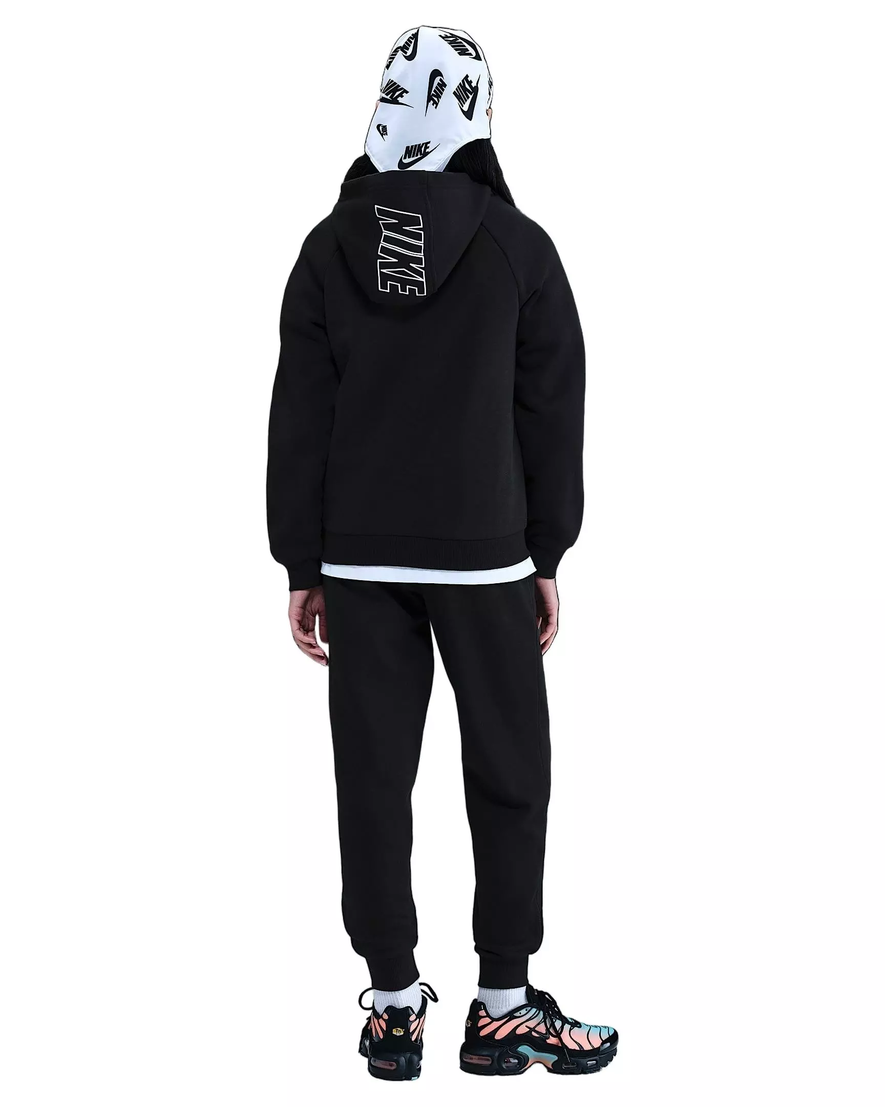 Nike Big Kids' Sportswear Club Fleece Hooded Tracksuit - Black - BLACK