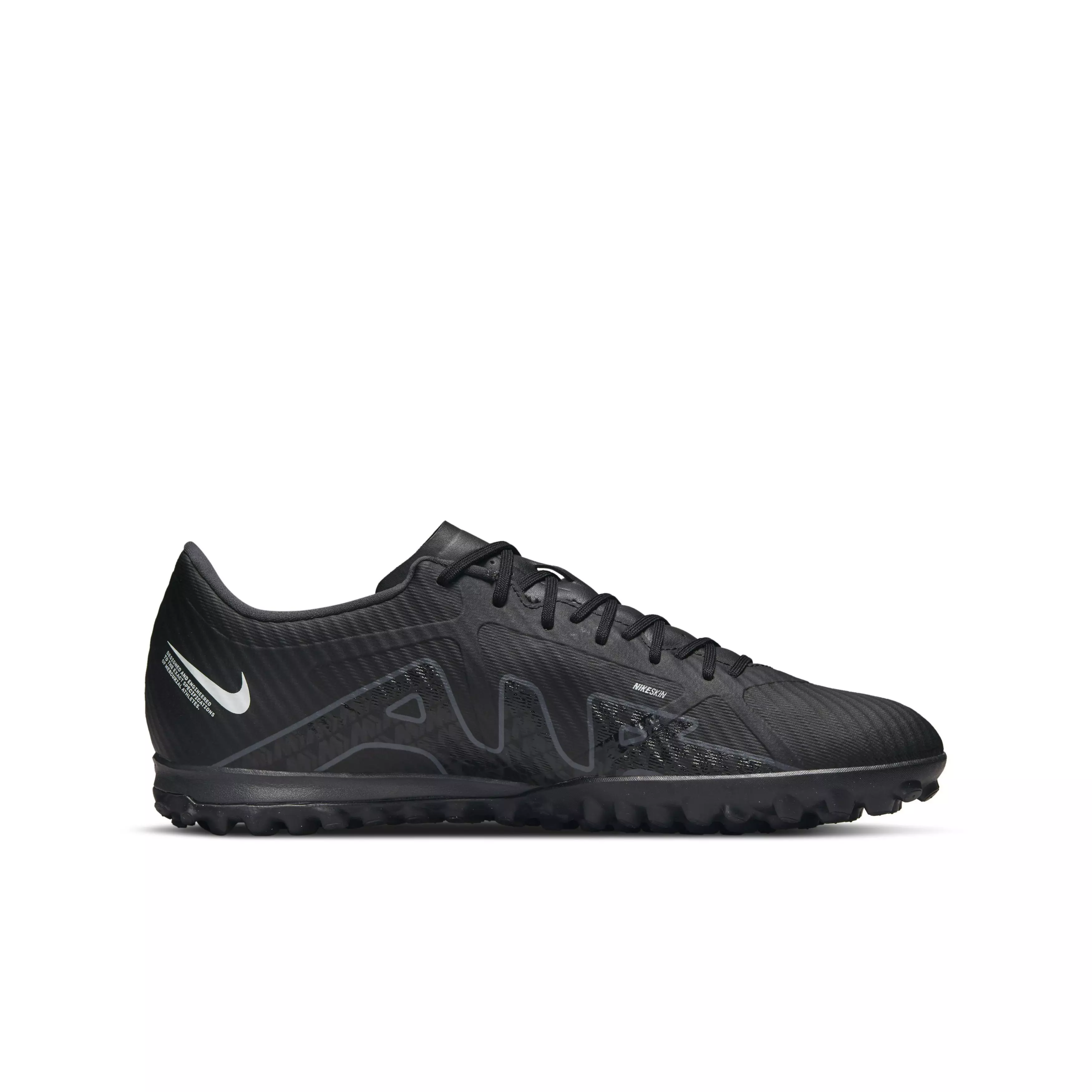 Nike Zoom Mercurial Vapor 15 Academy Turf "Black/Dk Smoke Grey" Grade School Kids' Soccer Shoe - BLACK/DK SMOKE GREY