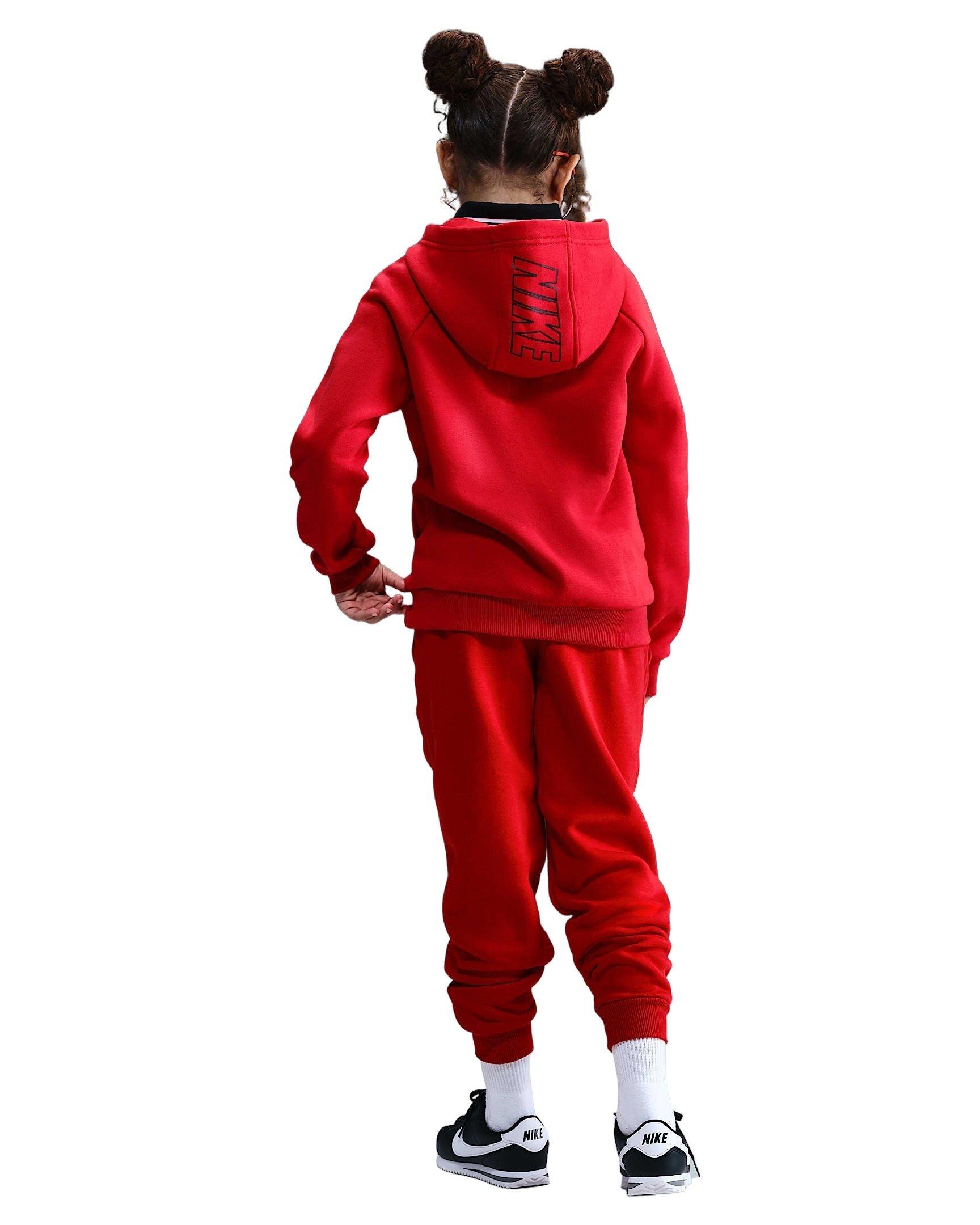 Nike Sportswear Club Fleece Big Kids' Red Hooded Tracksuit