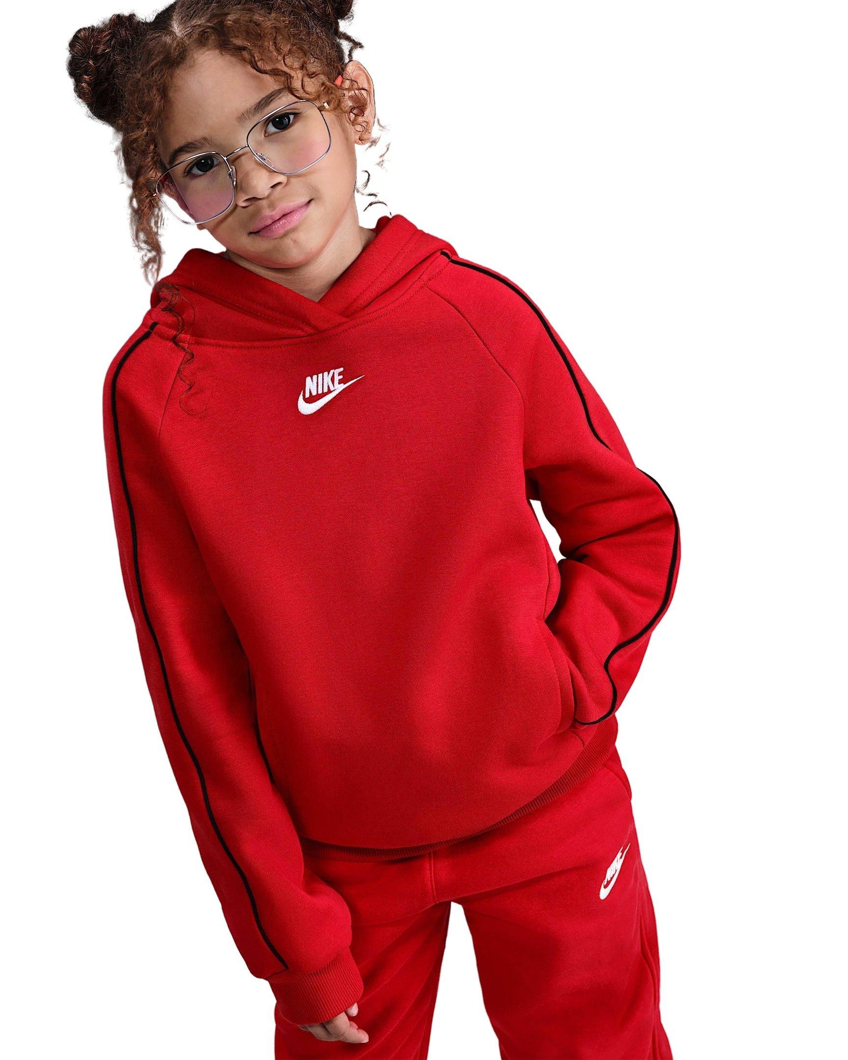 Nike Sportswear Club Fleece Big Kids' Red Hooded Tracksuit