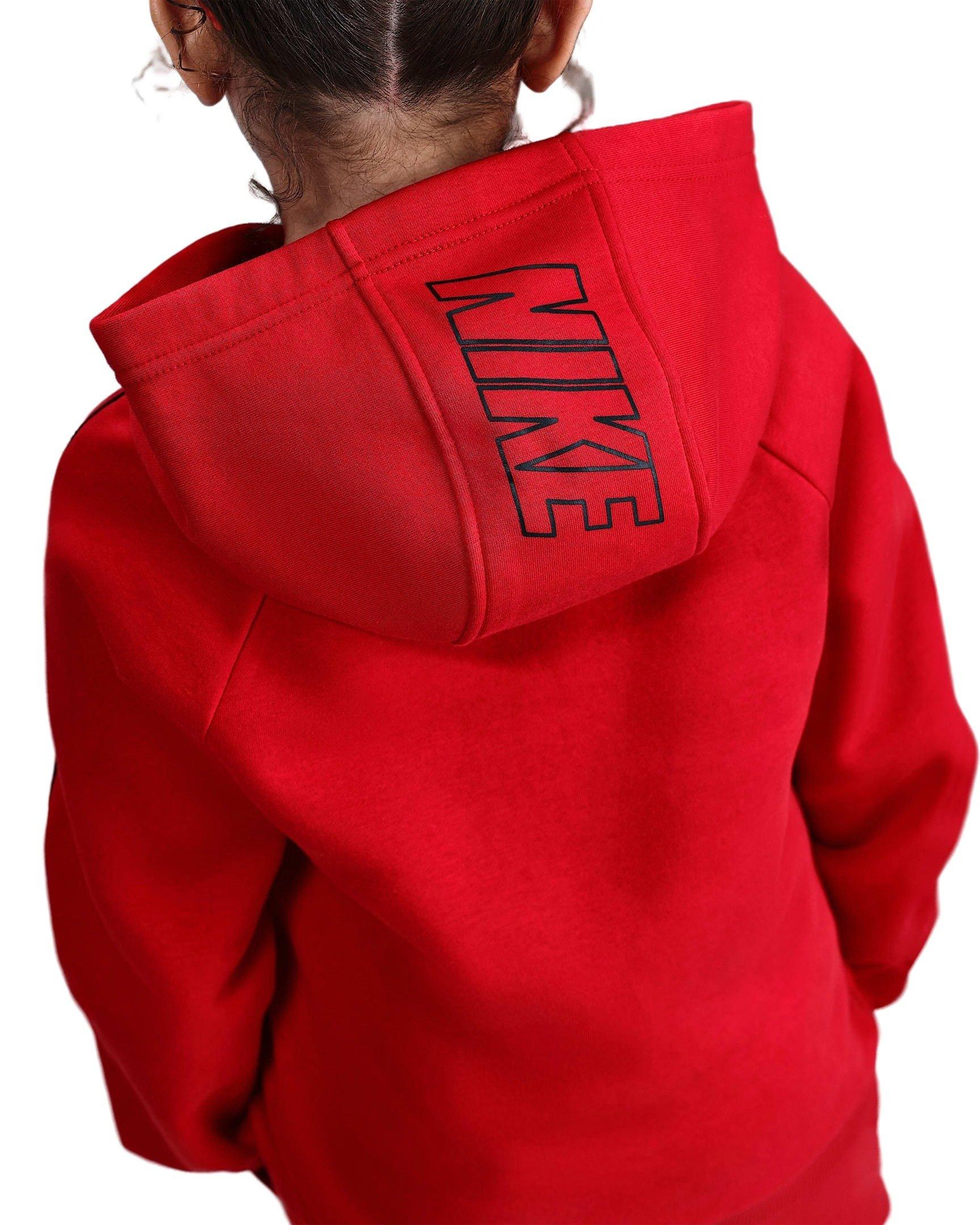 Nike Sportswear Club Fleece Big Kids' Red Hooded Tracksuit