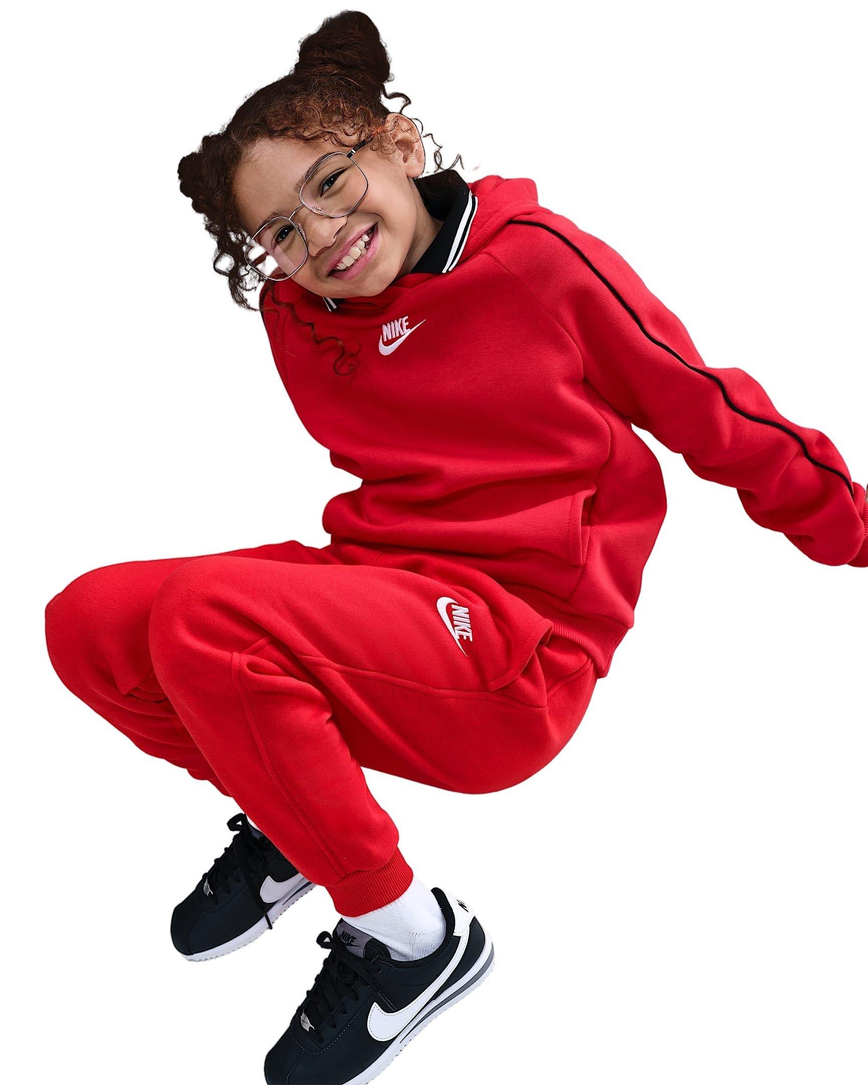 Nike Sportswear Club Fleece Big Kids' Red Hooded Tracksuit