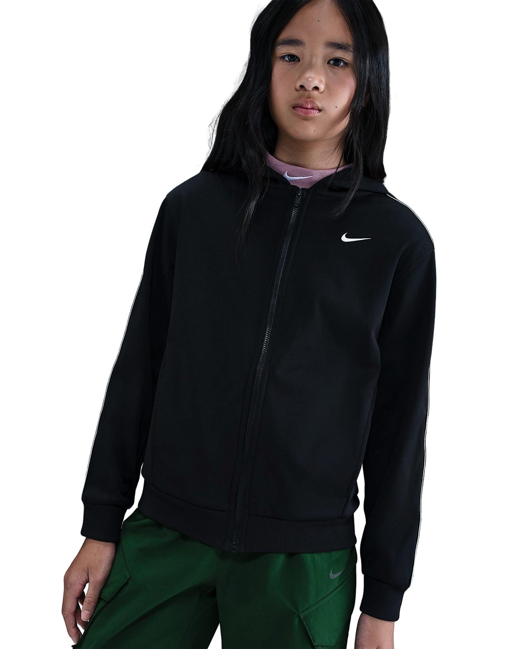 Nike Sportswear Club Dri-FIT Full-Zip Big Kids' Black Jacket