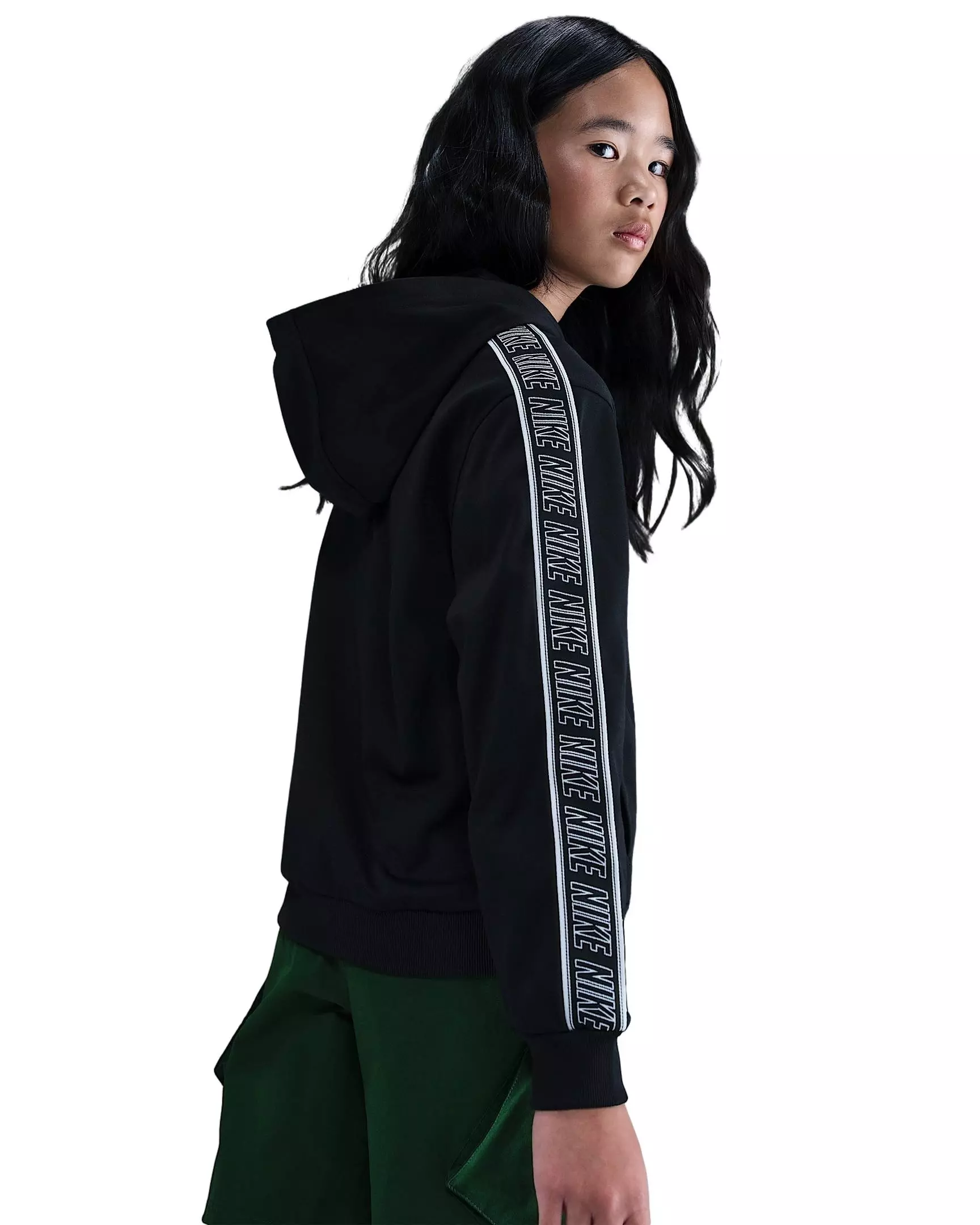 Nike Big Kids' Sportswear Club Dri-FIT Full-Zip Jacket -Black - BLACK