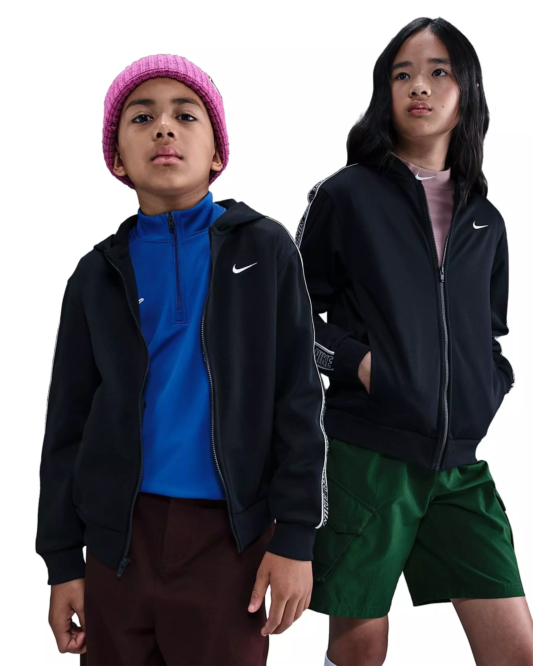 Nike Big Kids' Sportswear Club Dri-FIT Full-Zip Jacket -Black - BLACK