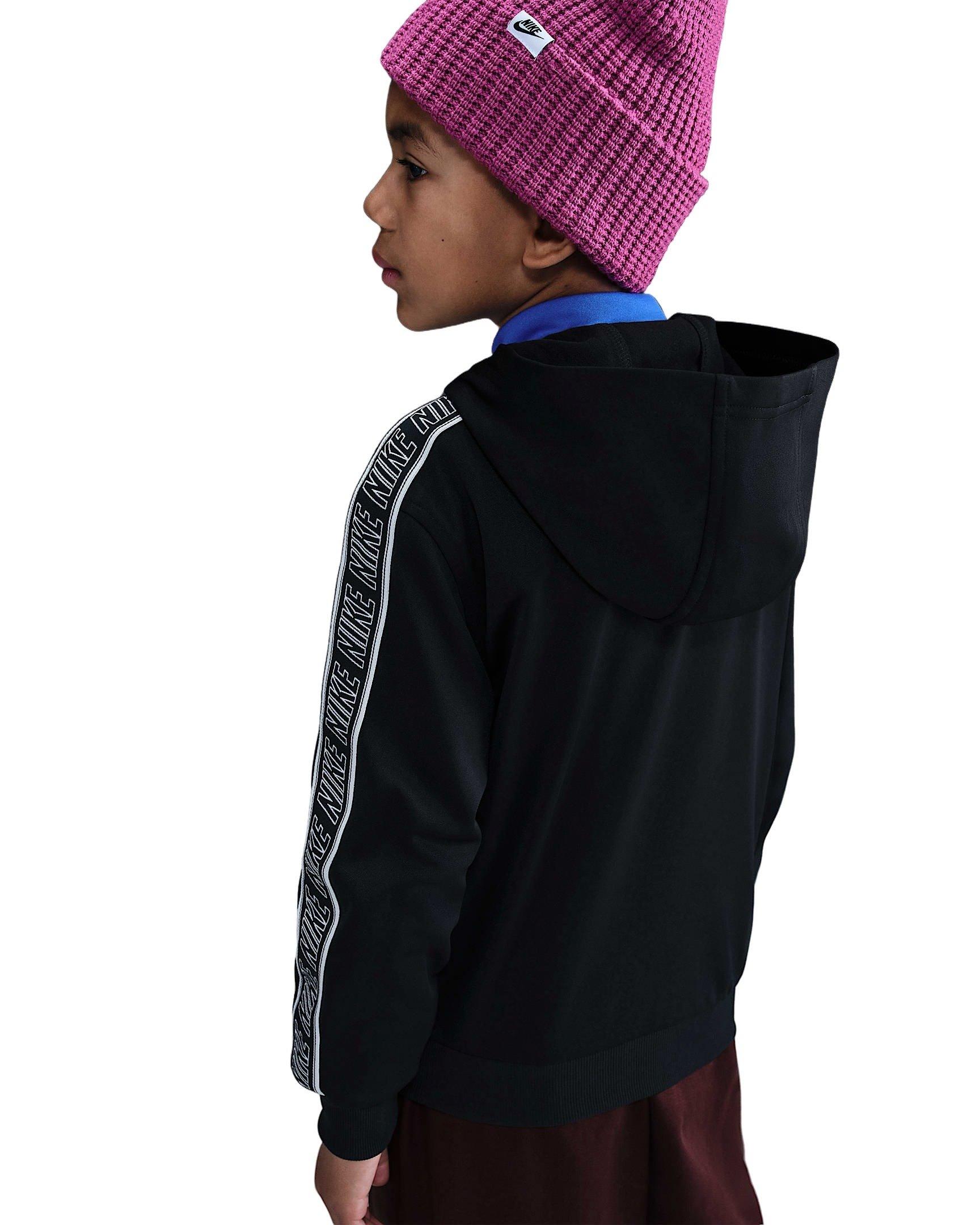 Nike Big Kids' Sportswear Club Dri-FIT Full-Zip Jacket - Black - BLACK Thumbnail View 5