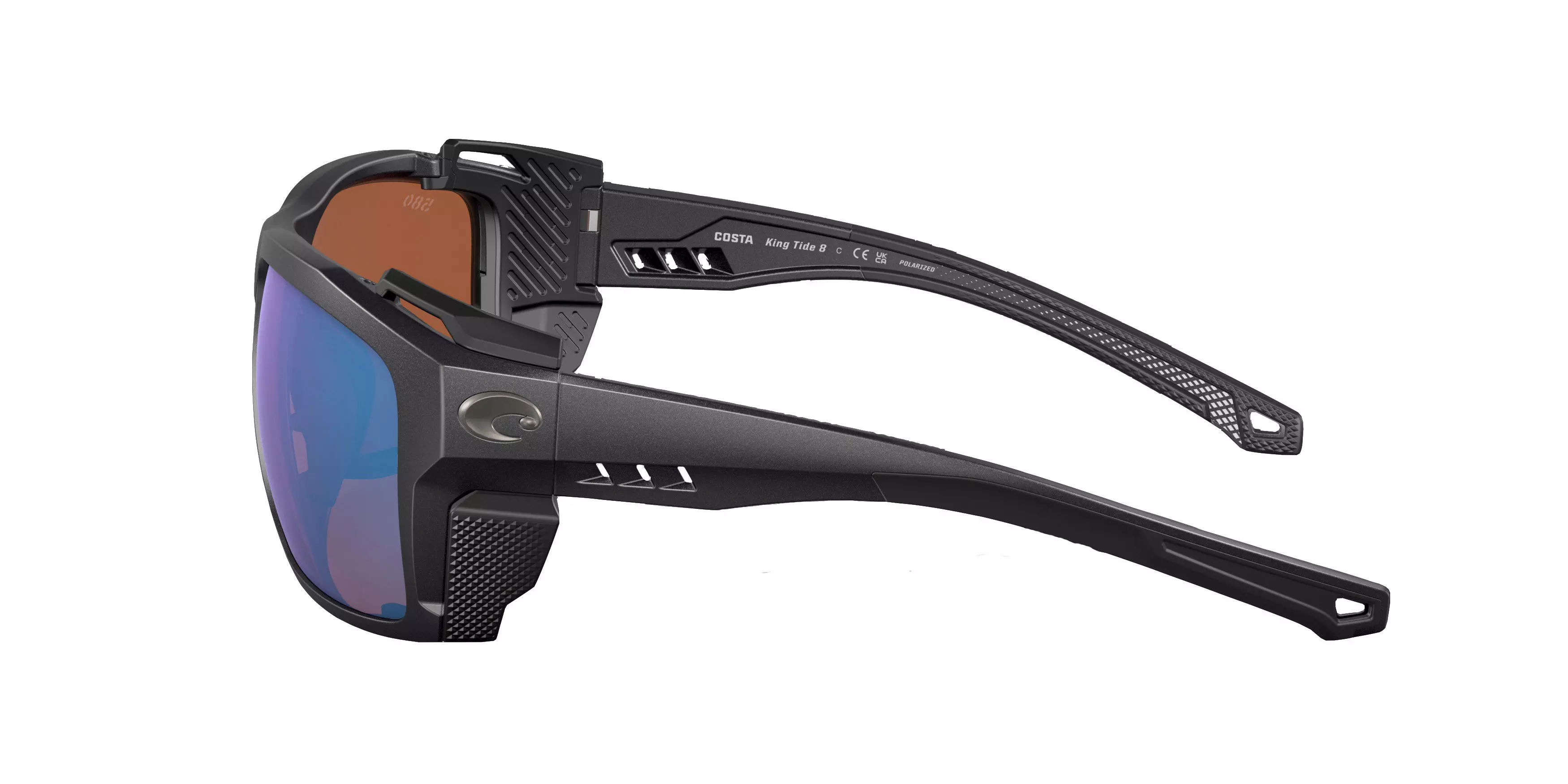 Costa Del Mar King Tide 8 Green Mirror Polarized Sunglasses - Black Pearl - BLACK