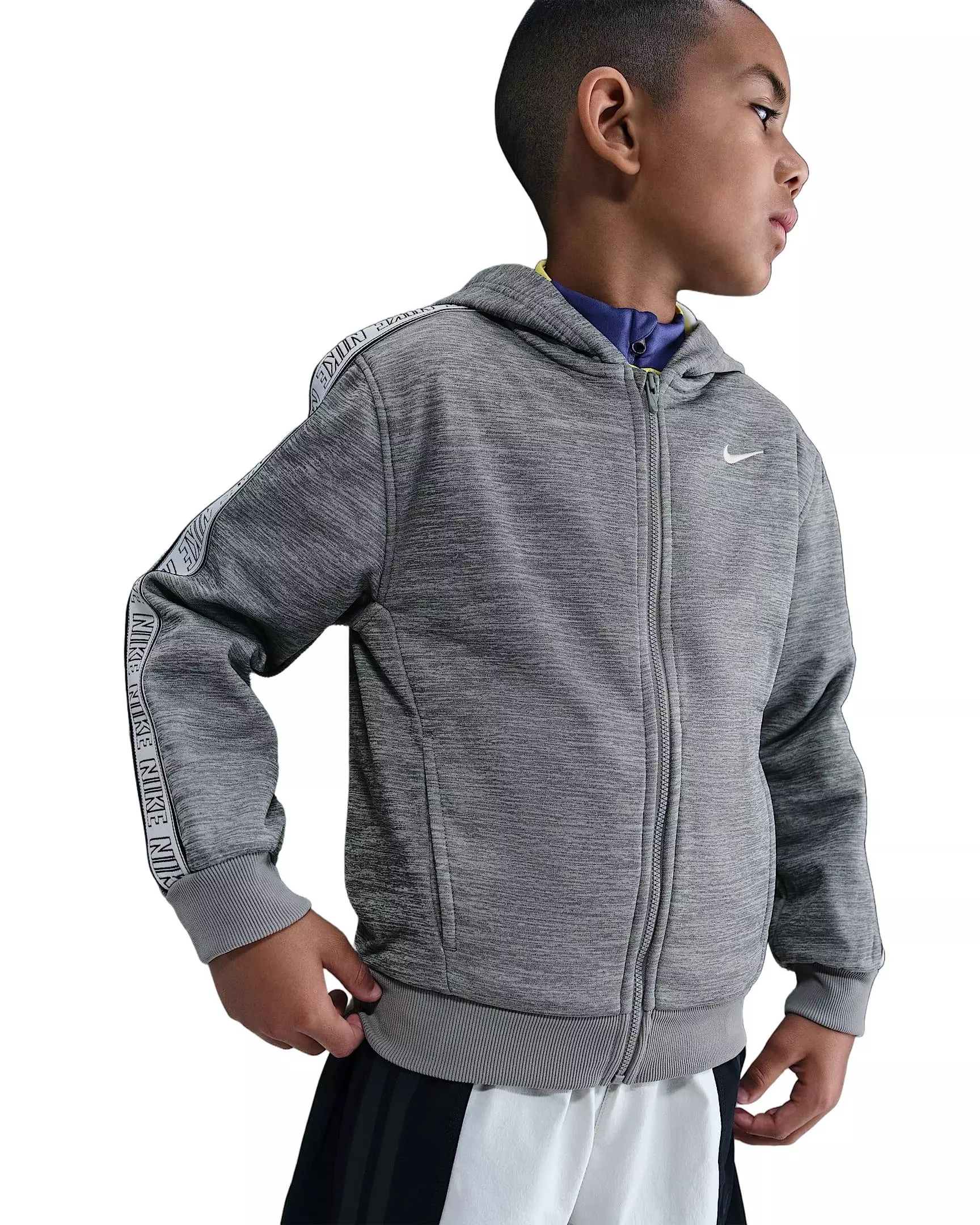Nike Big Kids' Sportswear Club Dri-FIT Full-Zip Jacket -Grey - GREY