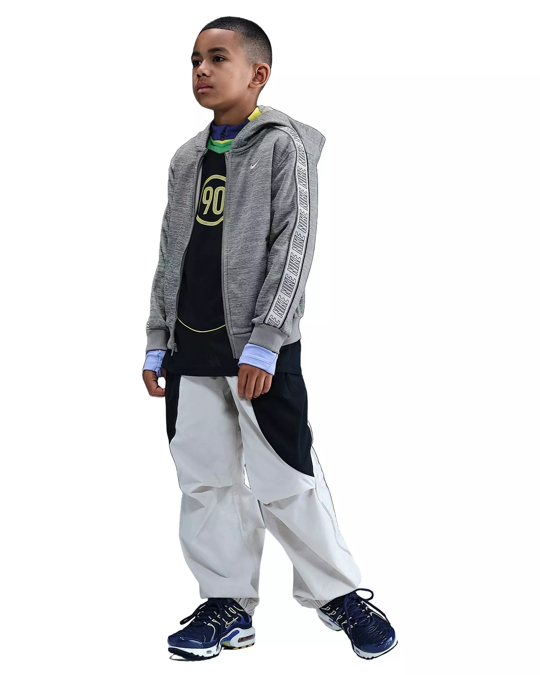 Nike Big Kids' Sportswear Club Dri-FIT Full-Zip Jacket -Grey - GREY