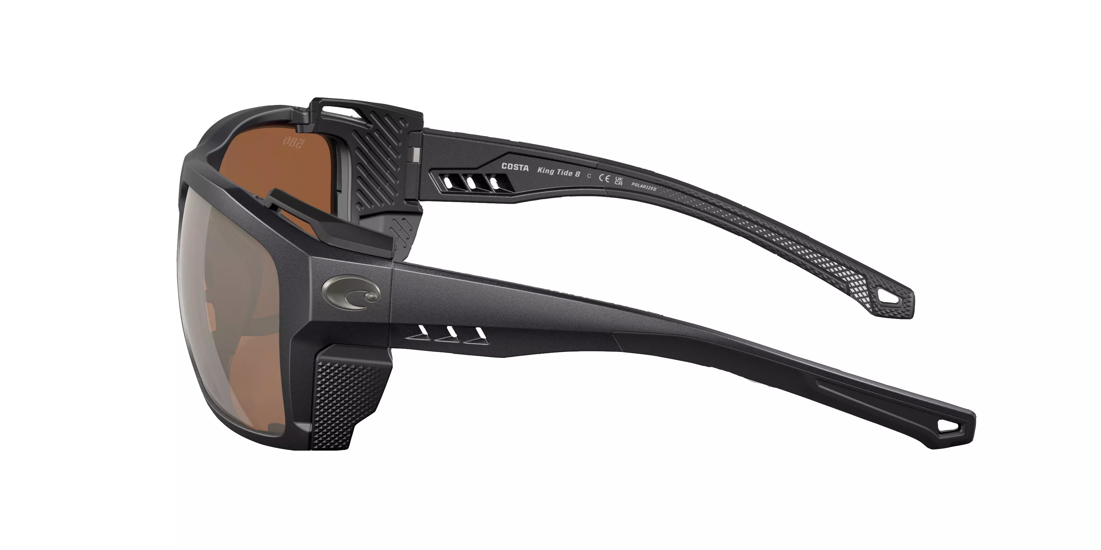 Costa Del Mar King Tide 8 Copper Mirror Polarized Sunglasses - Black Pearl - BLACK