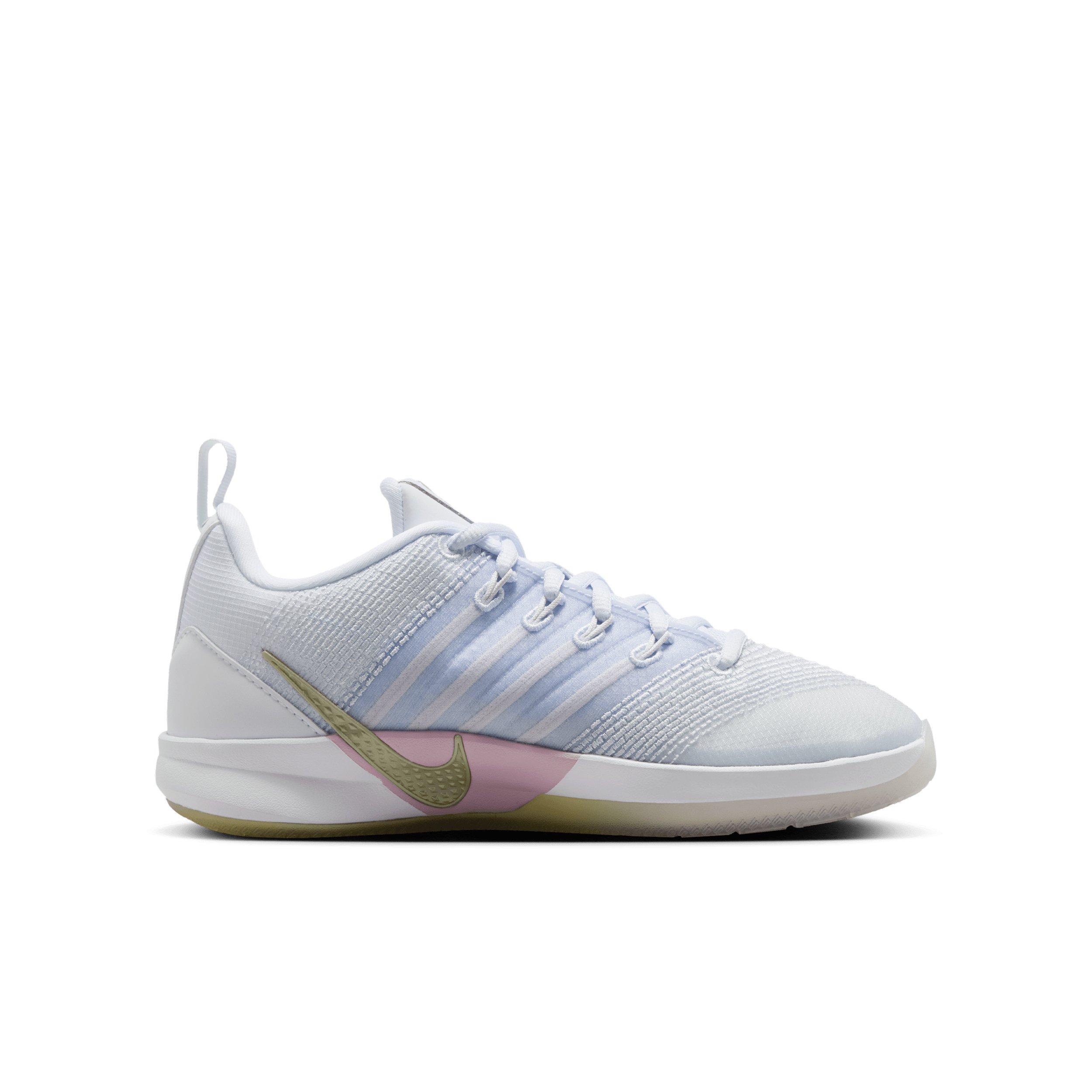 Nike Sabrina 3 "White/Football Grey/Bleached Lilac/Dusty Purple" Grade School Boys' Basketball Shoe - WHITE/GREY/LILAC/PURPLE Thumbnail View 1