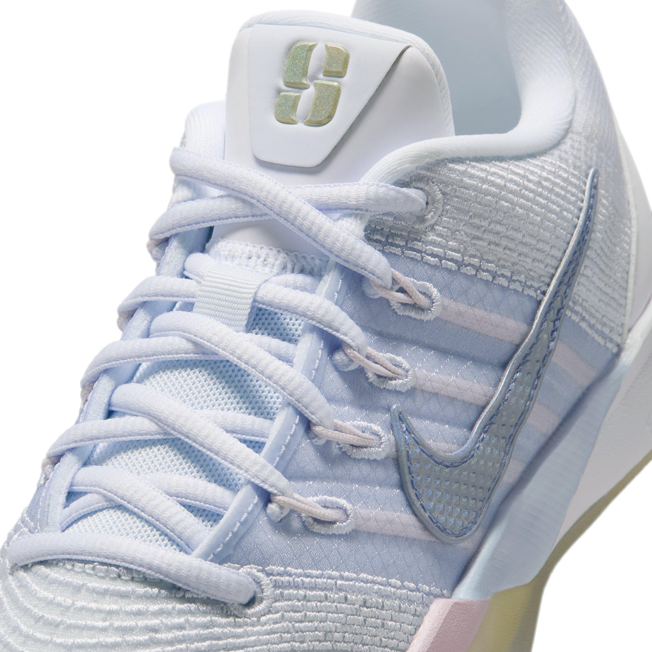 Nike Sabrina 3 "White/Football Grey/Bleached Lilac/Dusty Purple" Grade School Boys' Basketball Shoe - WHITE/GREY/LILAC/PURPLE Thumbnail View 7