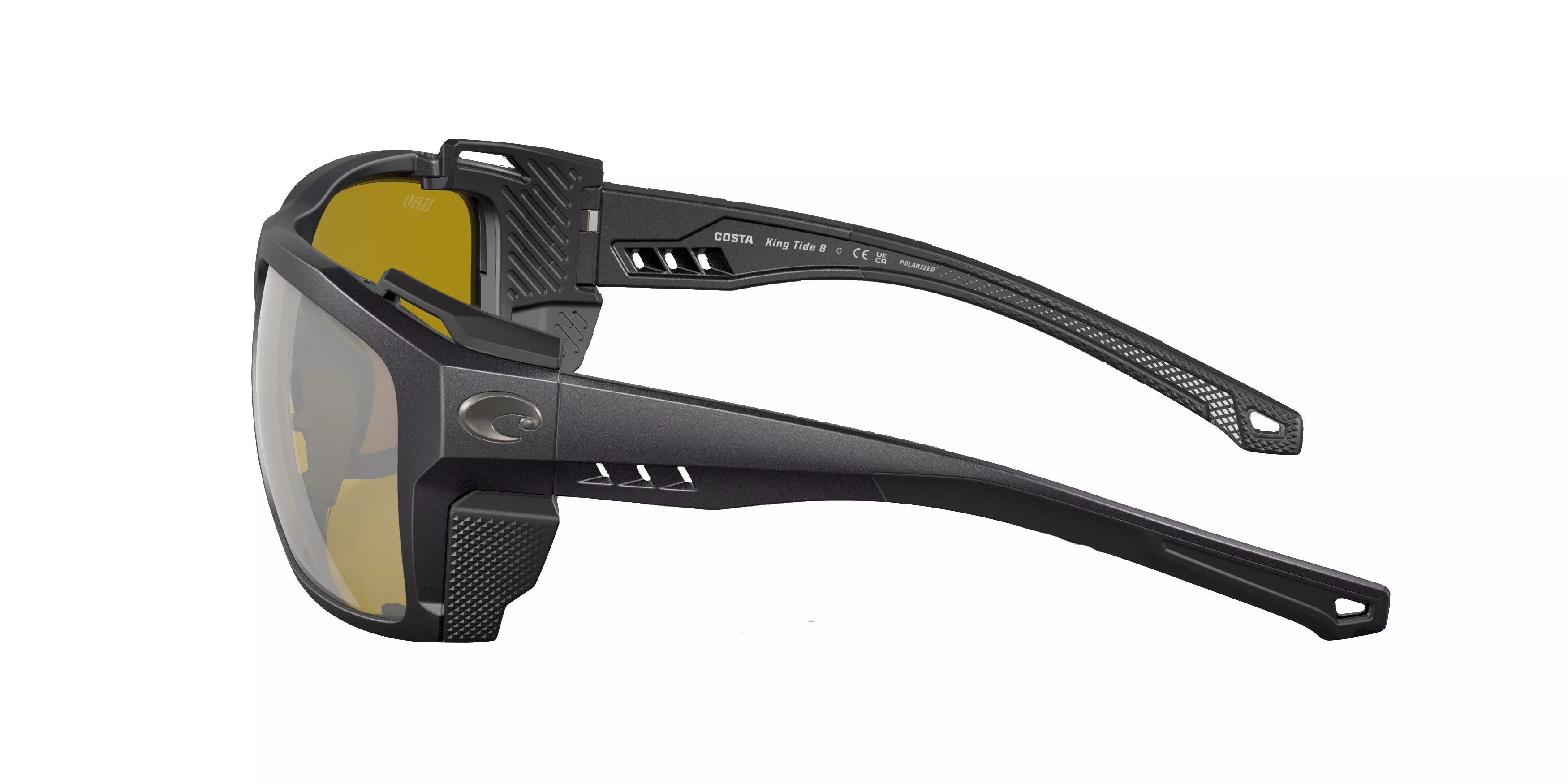 Costa Del Mar King Tide 8 Sunrise Silver Mirror Polarized Sunglasses - Black Pearl - BLACK