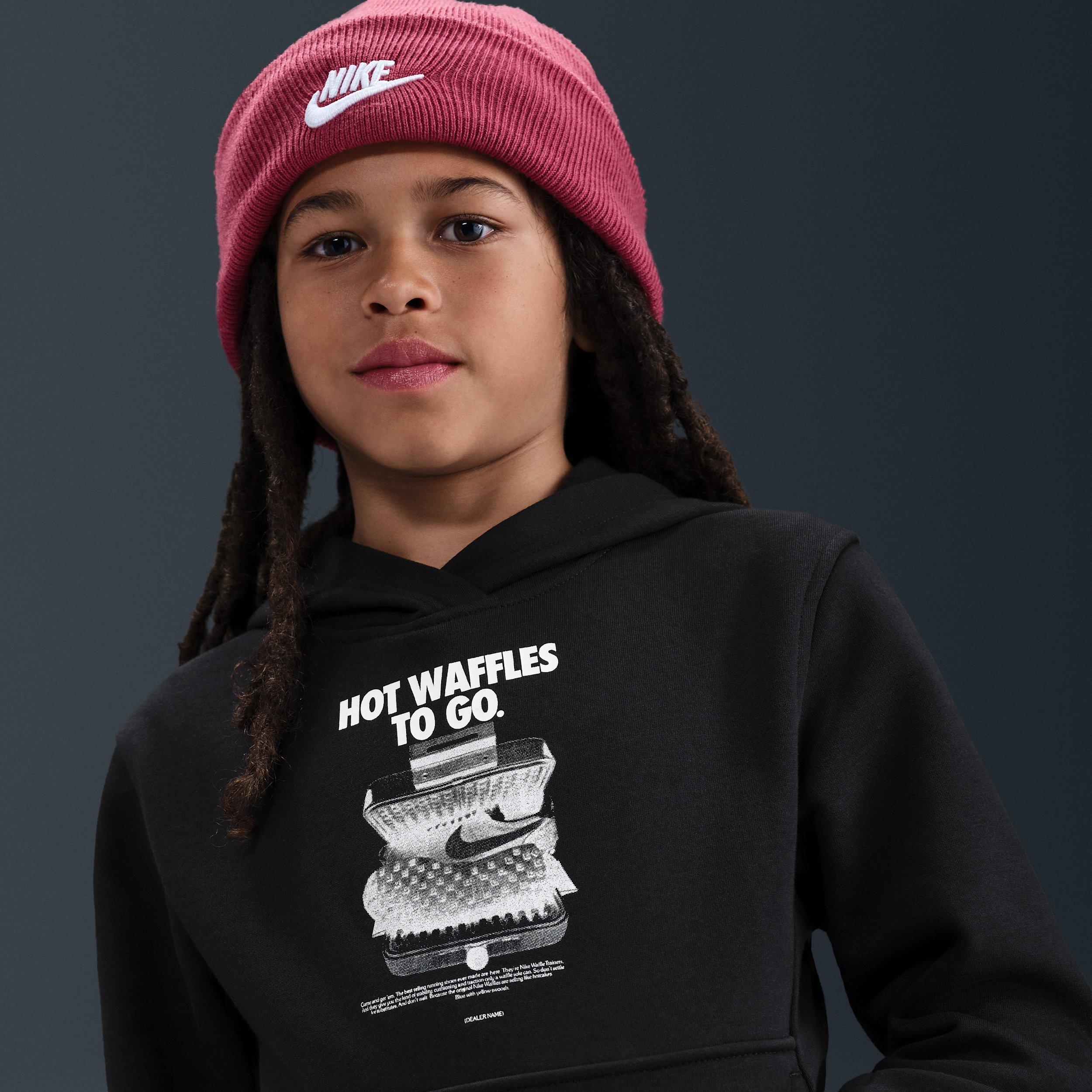 Nike Sportswear Club Fleece Waffles Big Kids' Black Hoodie