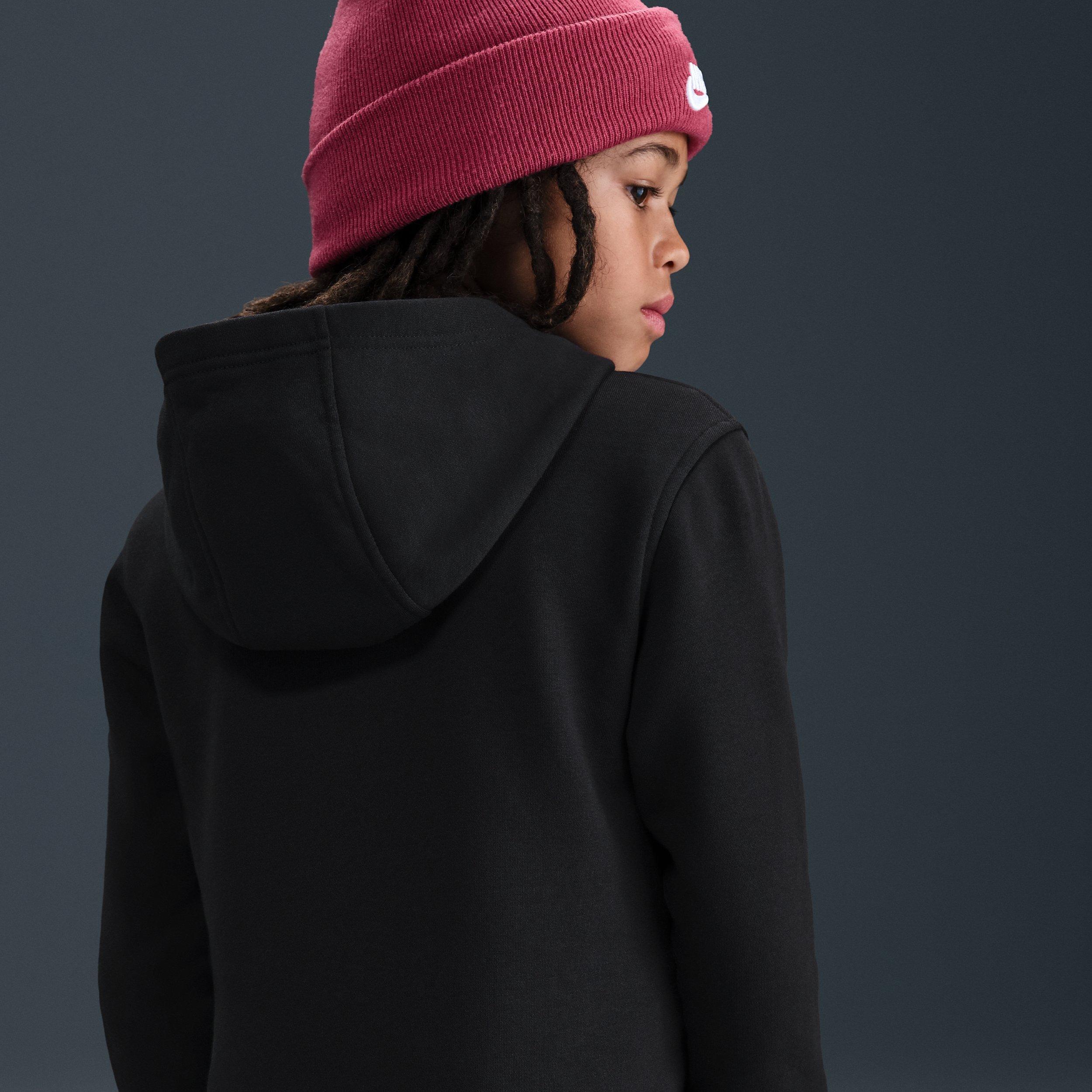 Nike Sportswear Club Fleece Waffles Big Kids' Black Hoodie