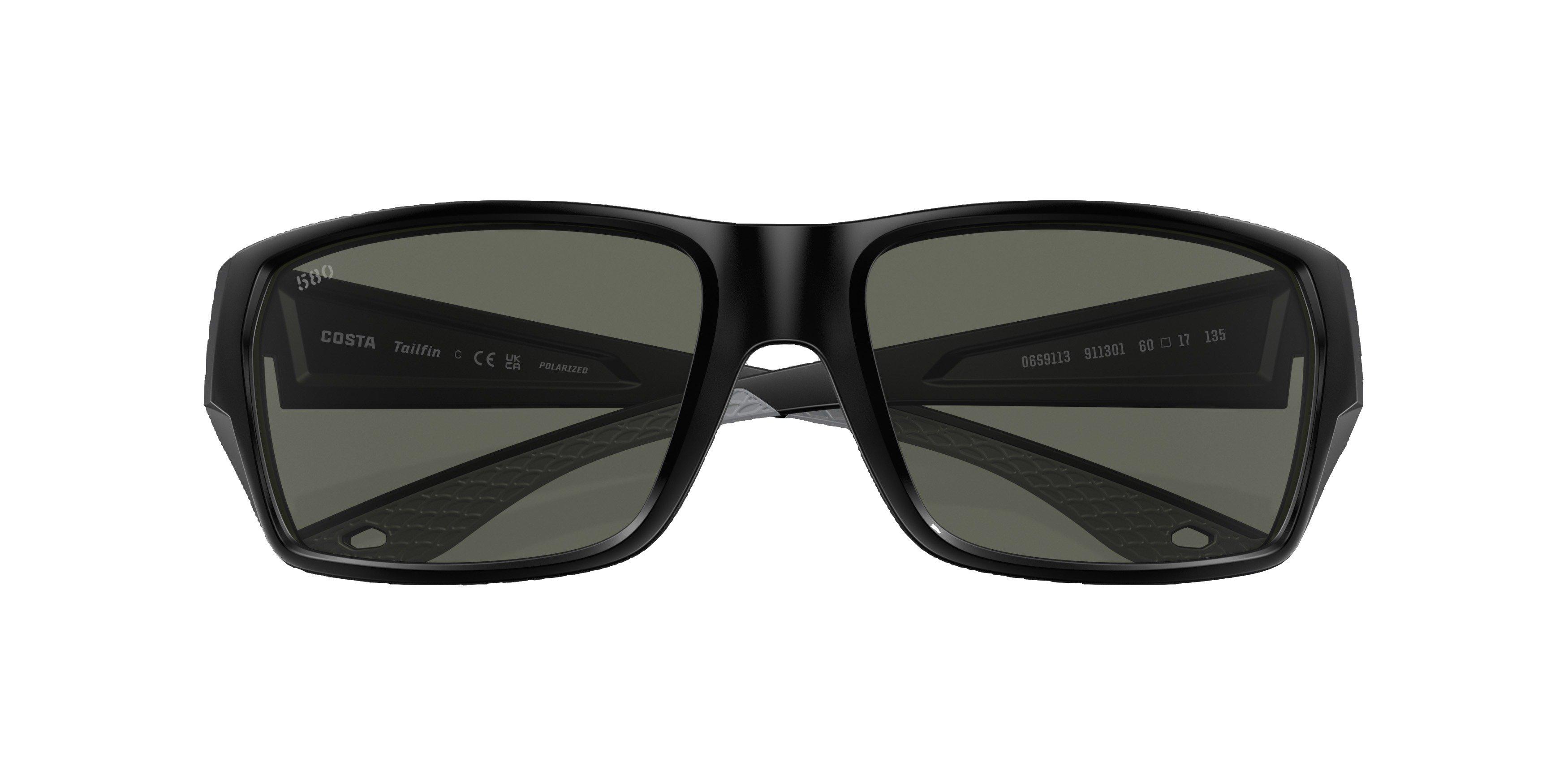 Costa Del Mar Tailfin S Black Polarized Sunglasses - Matte Black - BLACK Thumbnail View 4