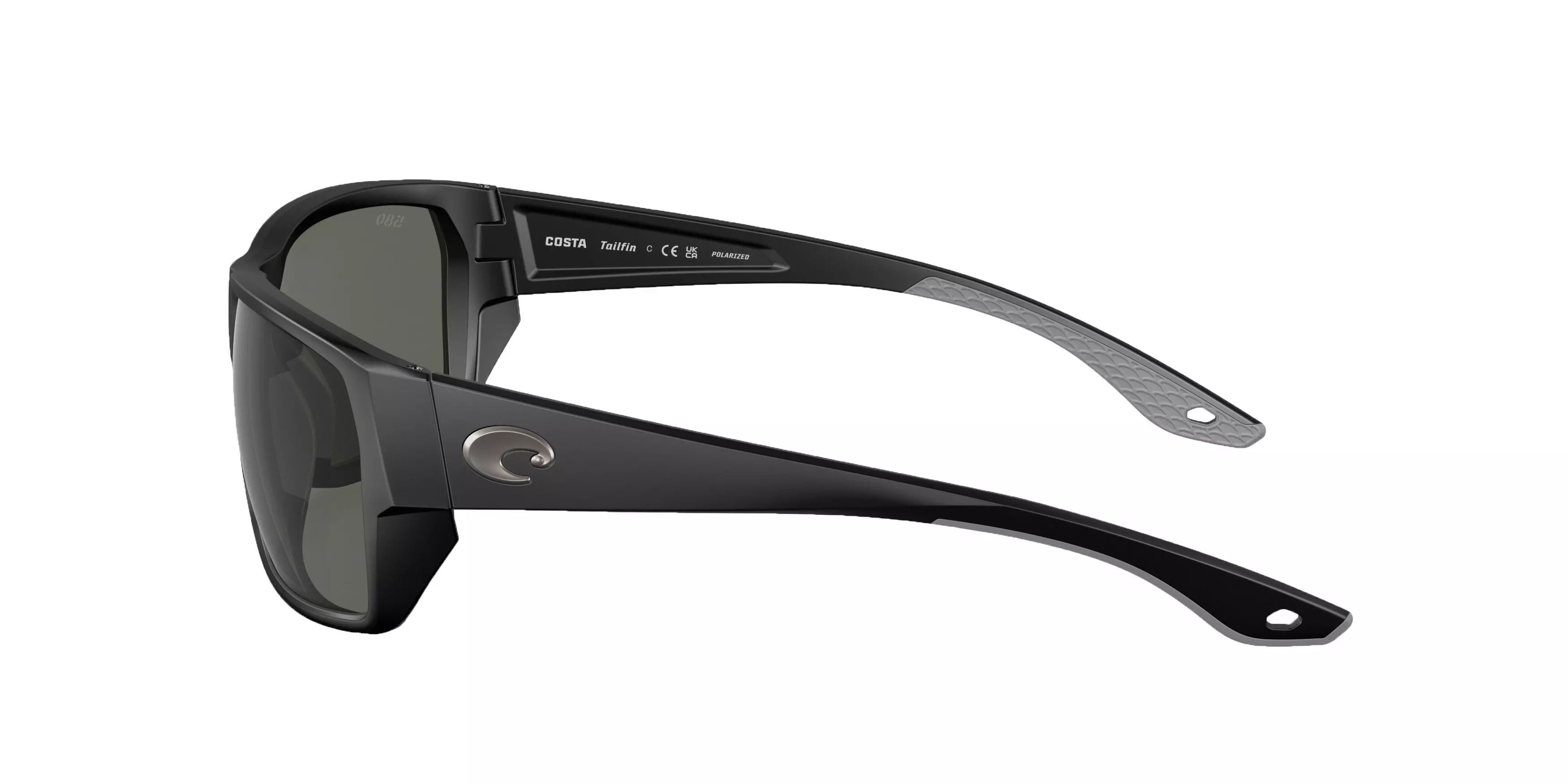 Costa Del Mar Tailfin S Black Polarized Sunglasses - Matte Black - BLACK
