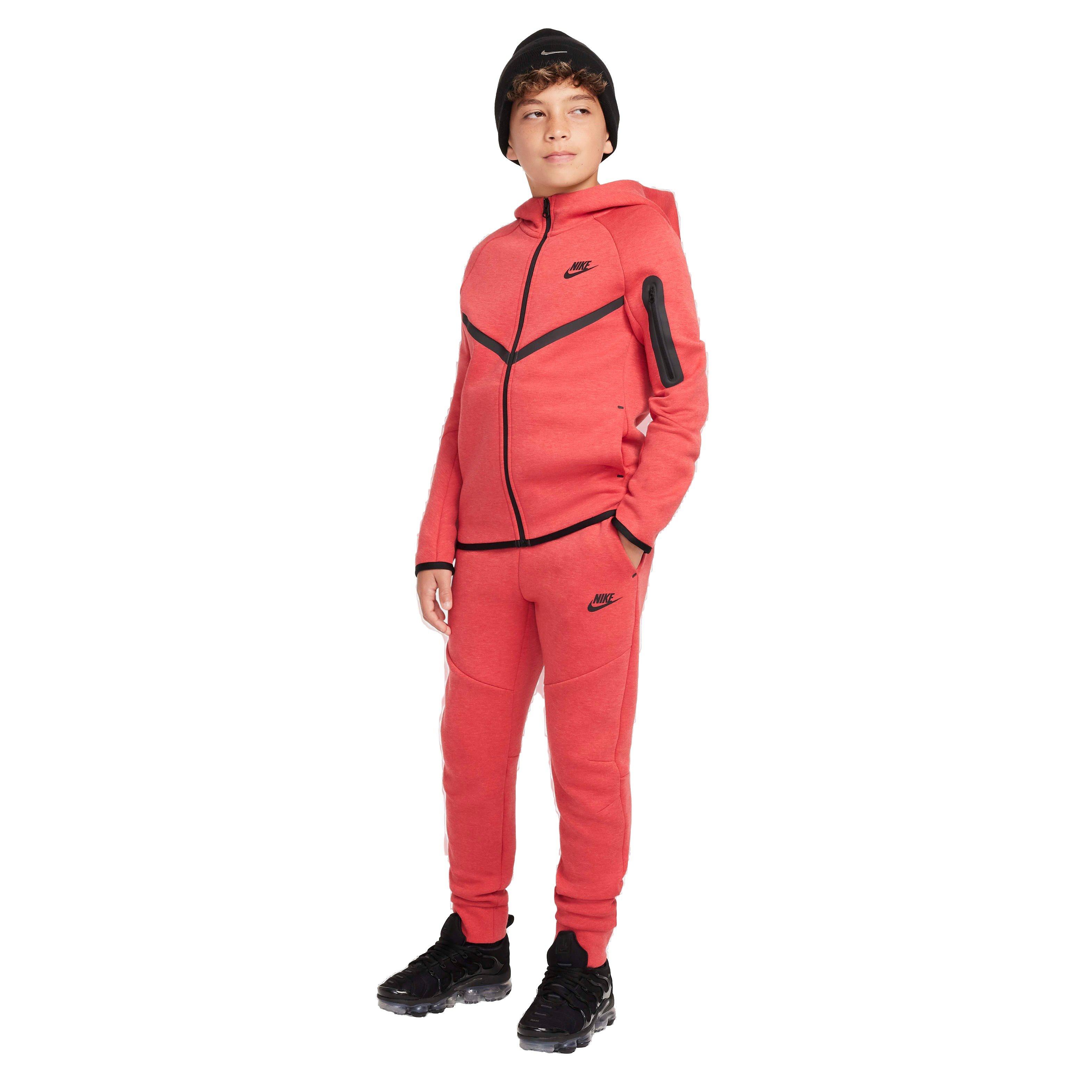 Nike Big Boys' Sportswear Tech Fleece Pants - RED Thumbnail View 7