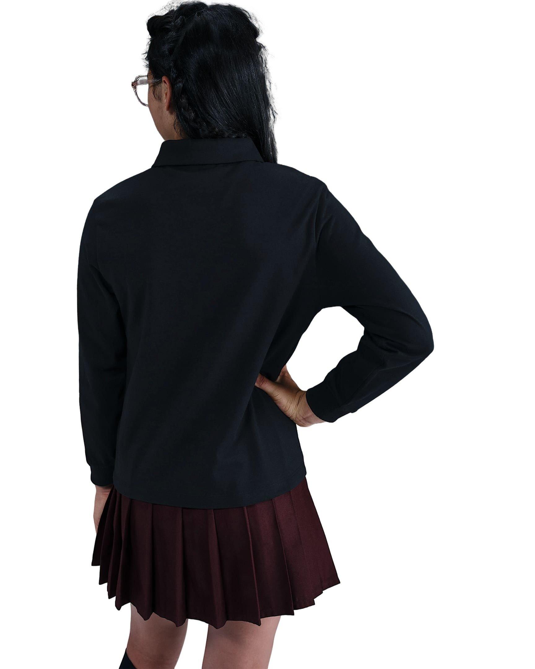 Nike Sportswear Club Knit Long-Sleeve Big Kids' Black Polo