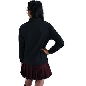 Nike Big Kids' Sportswear Club Knit Long-Sleeve Polo -Black