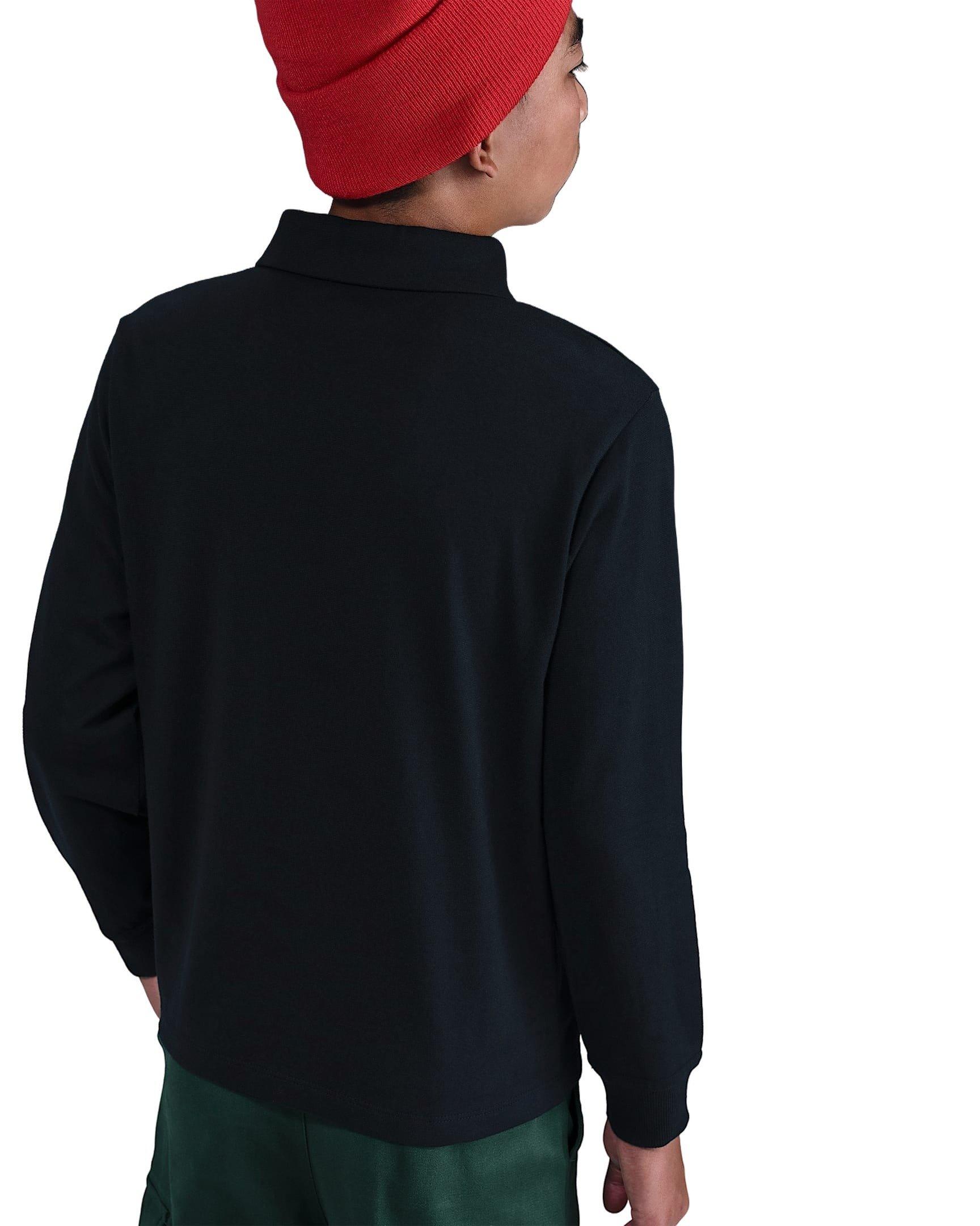 Nike Sportswear Club Knit Long-Sleeve Big Kids' Black Polo