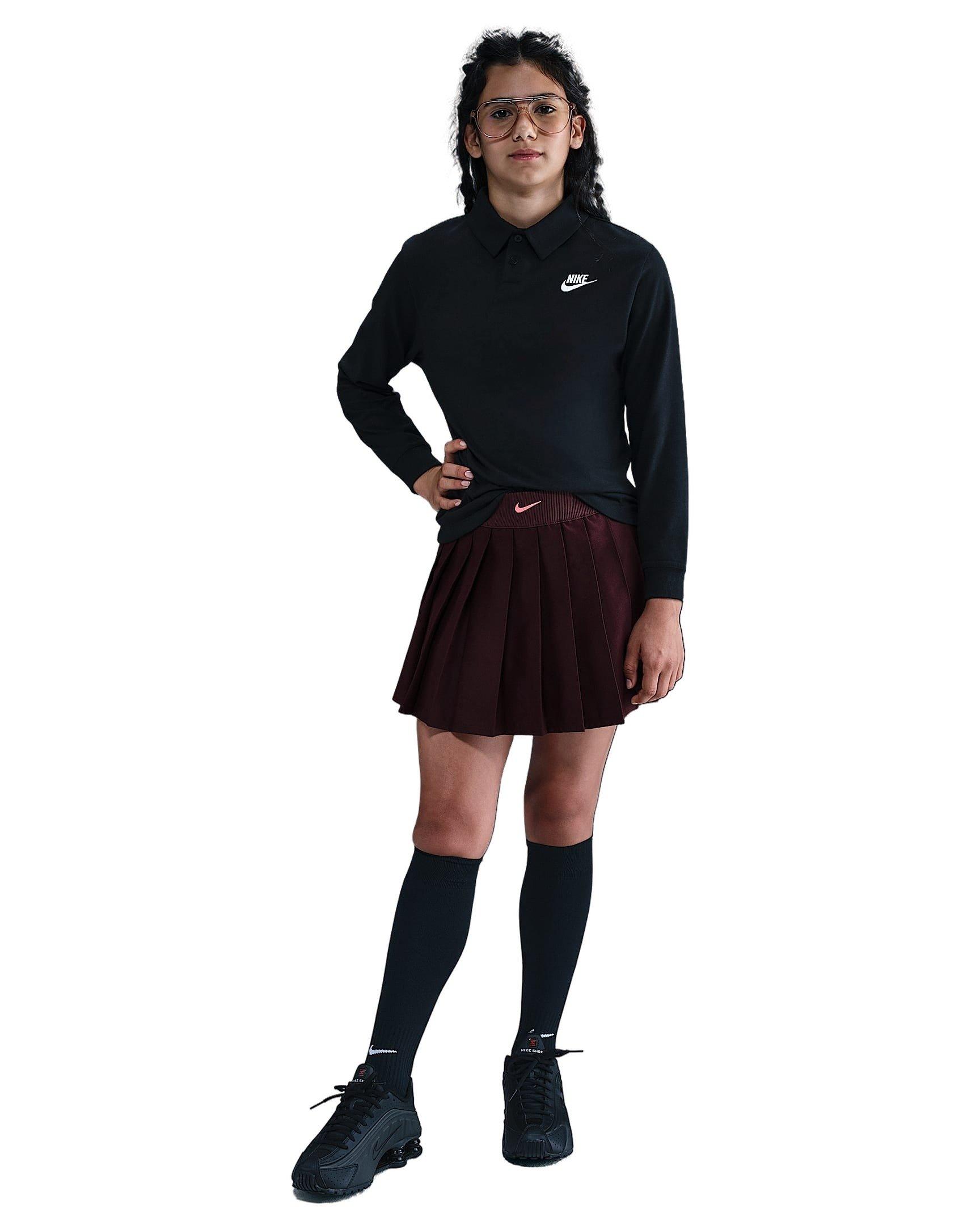 Nike Sportswear Club Knit Long-Sleeve Big Kids' Black Polo