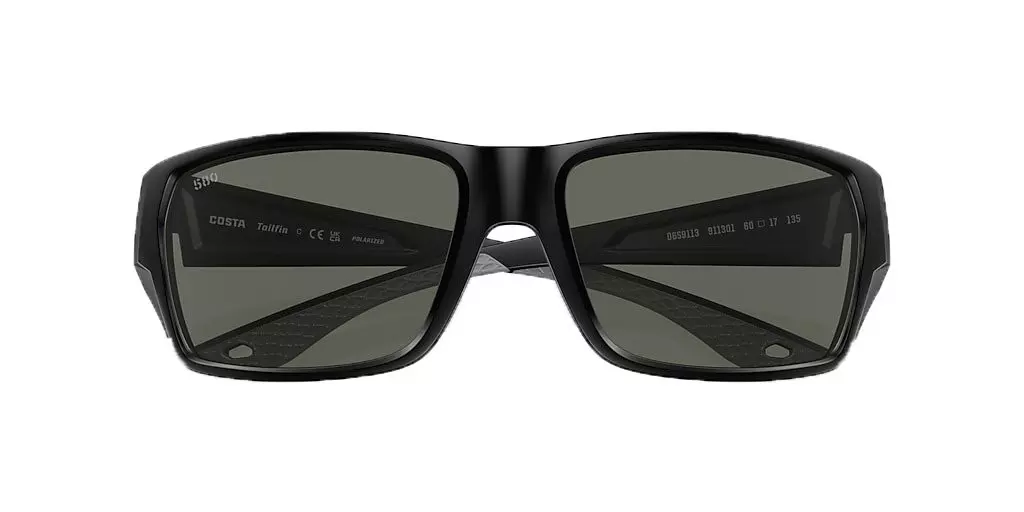 Costa Del Mar Tailfin M Grey Polarized Sunglasses - Matte Black - BLACK