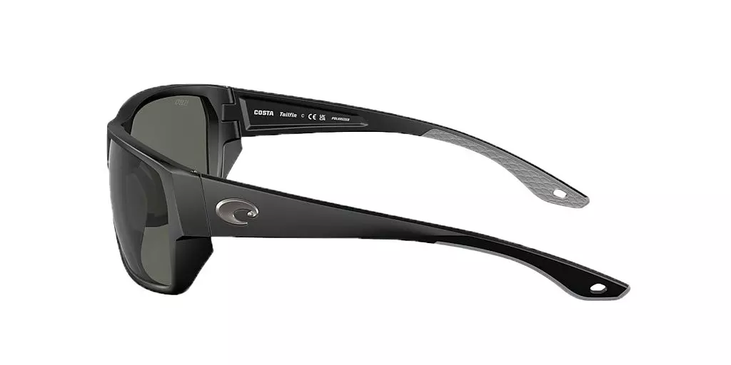 Costa Del Mar Tailfin M Grey Polarized Sunglasses - Matte Black - BLACK