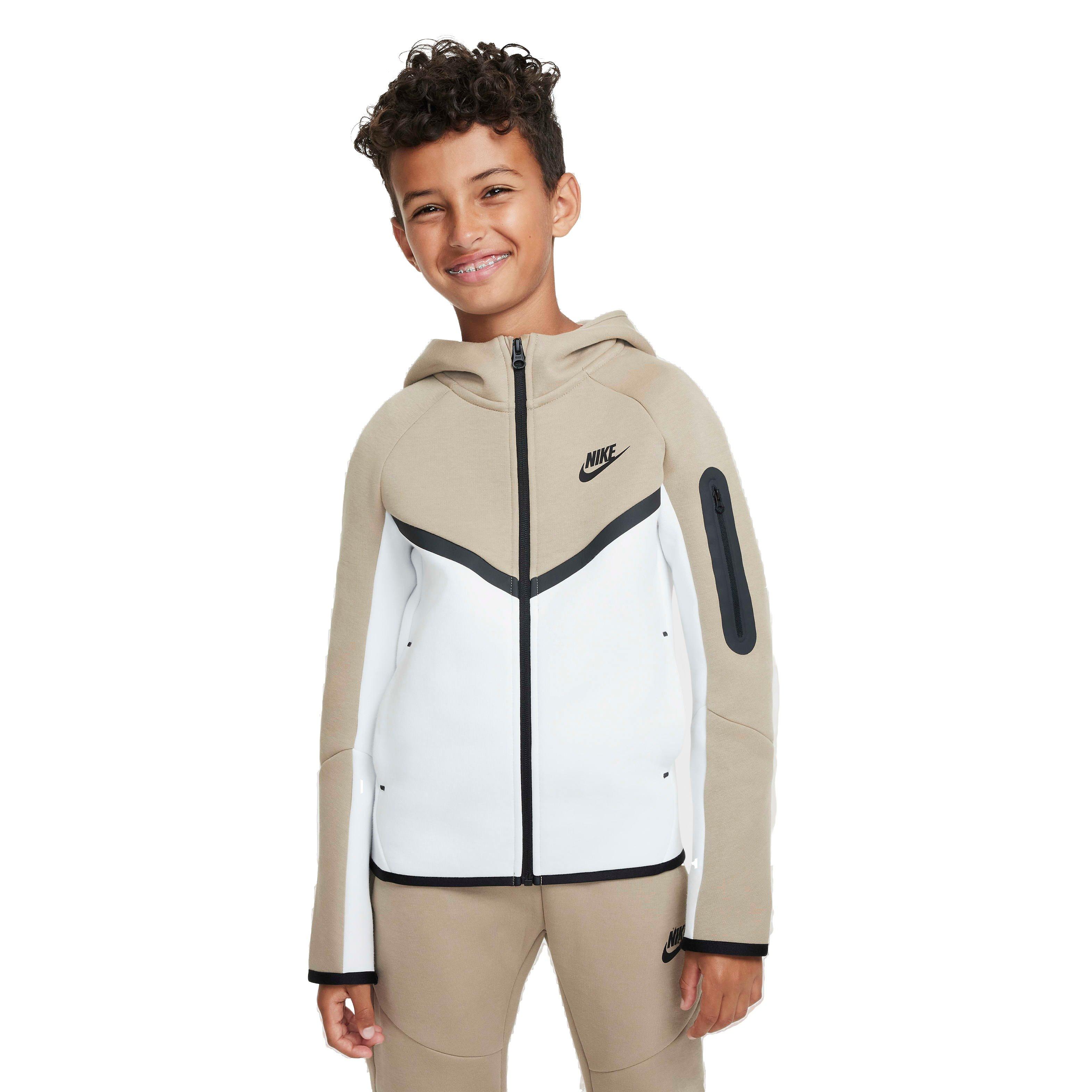 Nike Big Kids' Sportswear Tech Fleece Full-Zip Jacket - KHAKI/WHITE Thumbnail View 1