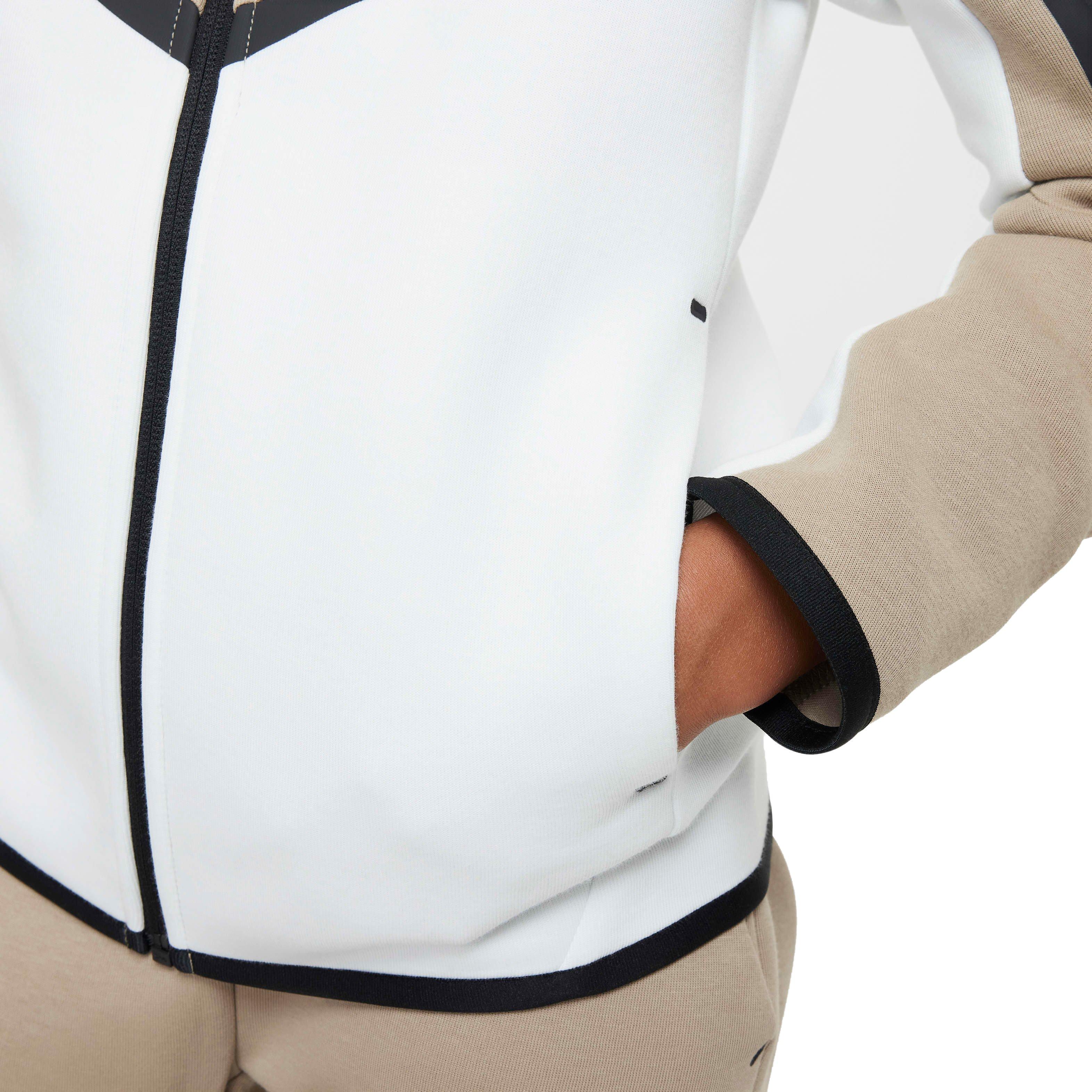 Nike Big Kids' Sportswear Tech Fleece Full-Zip Jacket - KHAKI/WHITE Thumbnail View 4