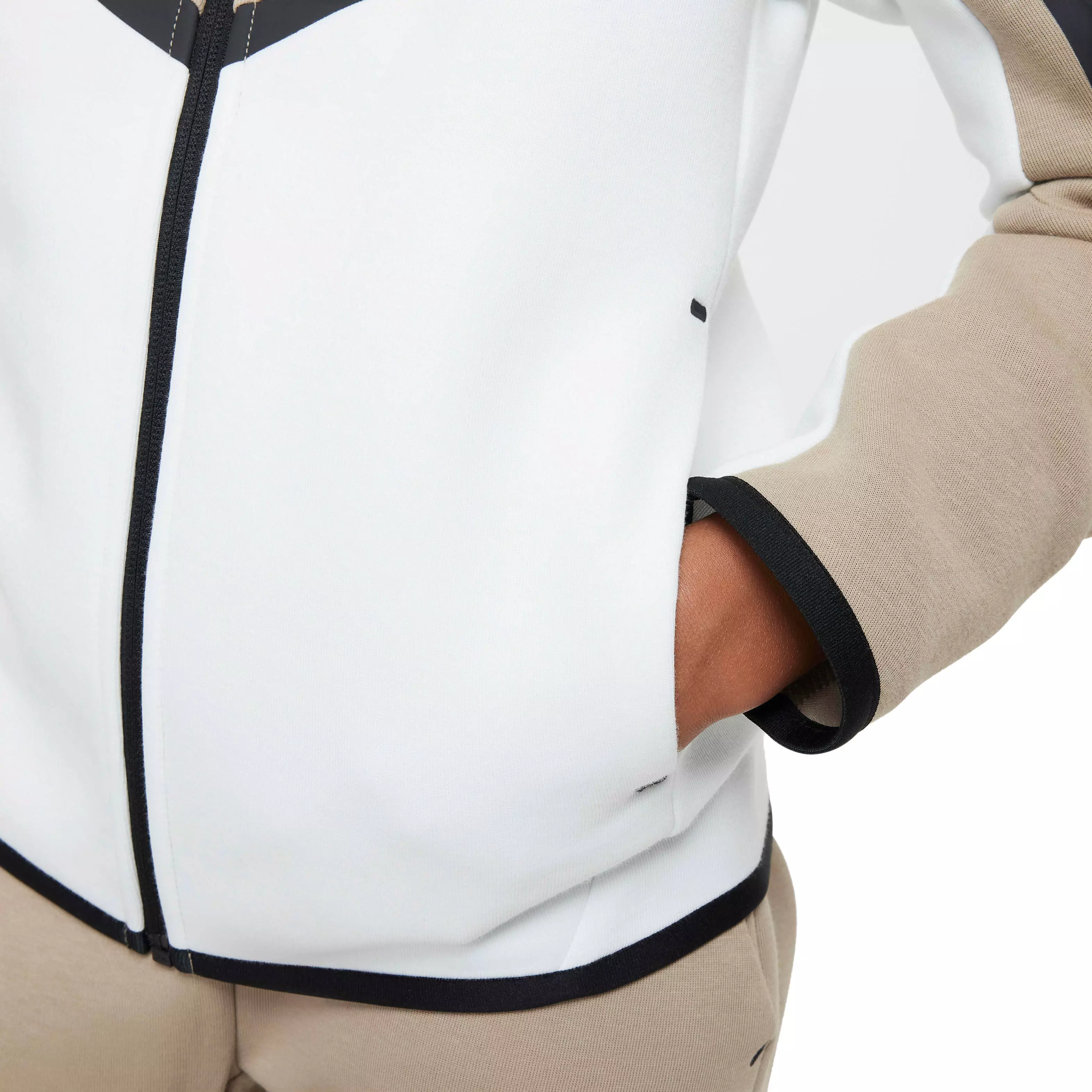 Nike Big Kids' Sportswear Tech Fleece Full-Zip Jacket - KHAKI/WHITE