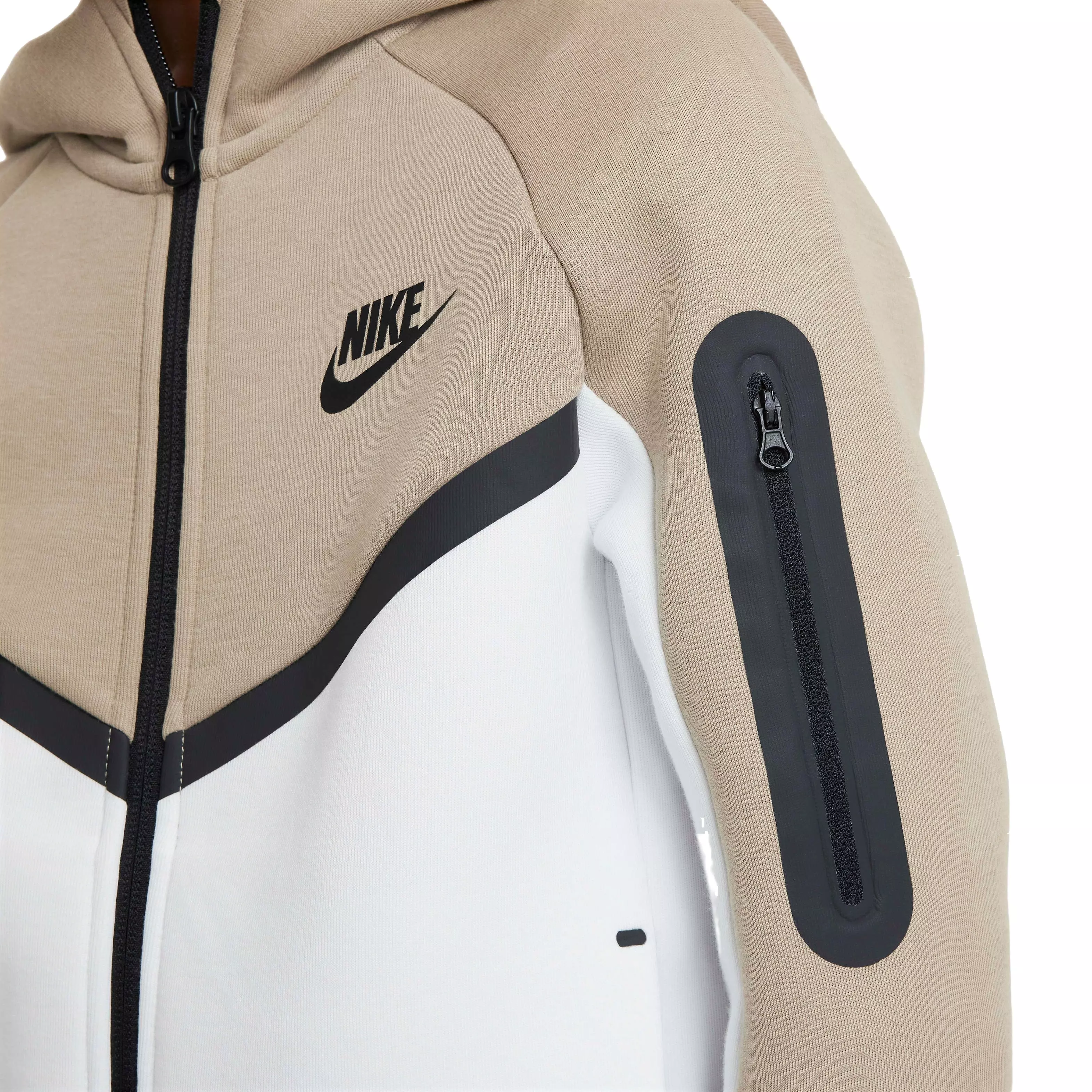 Nike Big Kids' Sportswear Tech Fleece Full-Zip Jacket - KHAKI/WHITE
