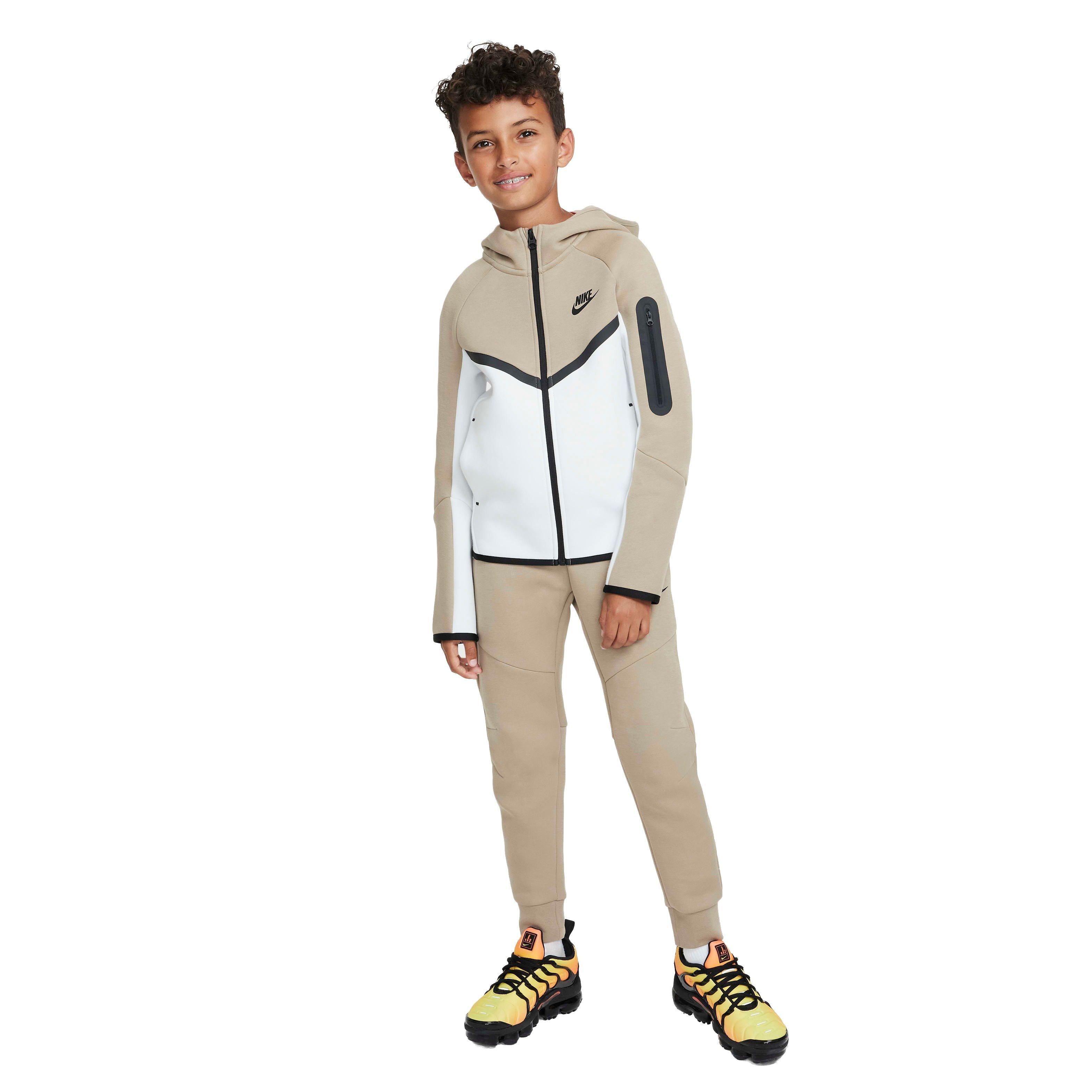 Nike Big Kids' Sportswear Tech Fleece Full-Zip Jacket - KHAKI/WHITE Thumbnail View 8