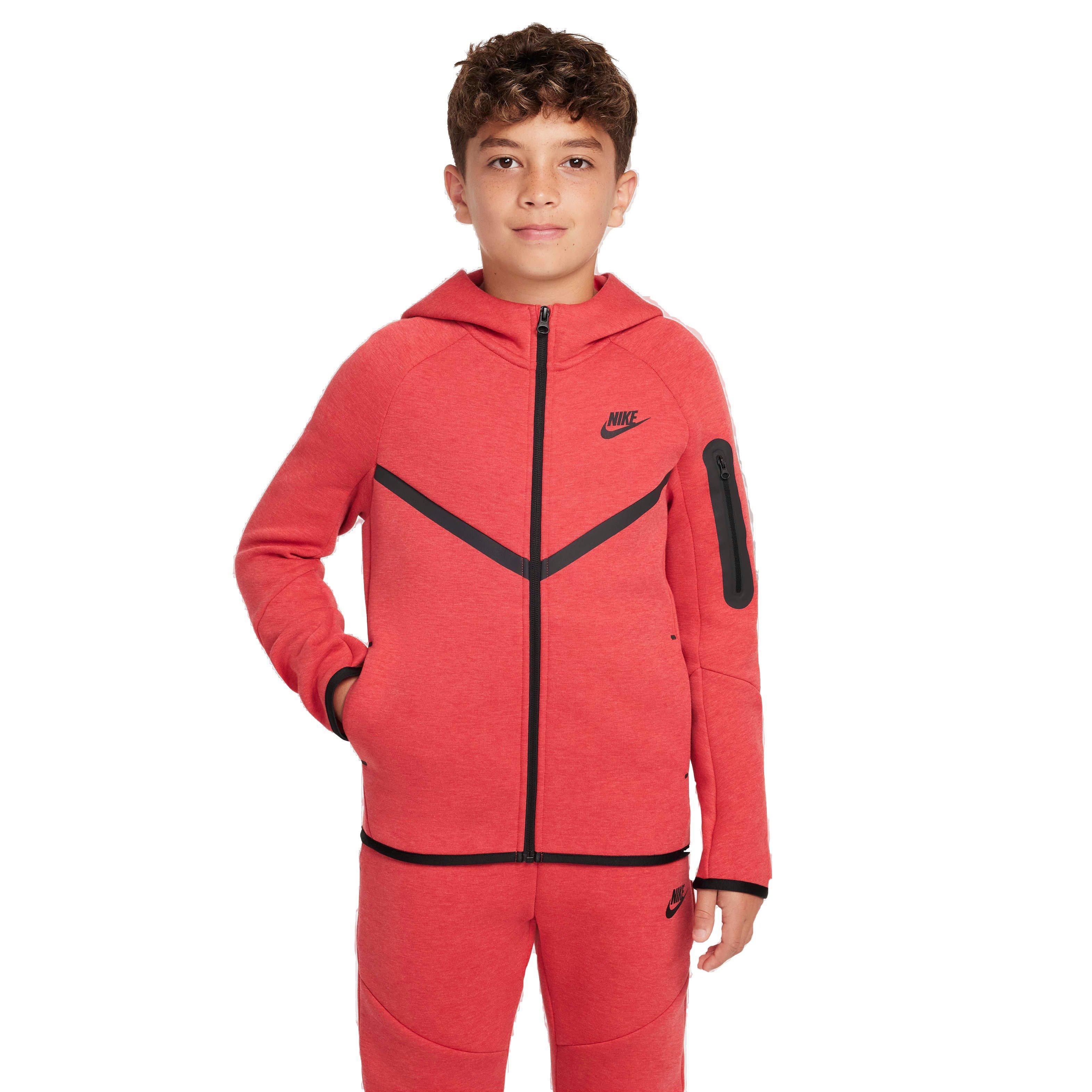 Nike Big Kids' Sportswear Tech Fleece Full-Zip Jacket - RED/BLACK Thumbnail View 1