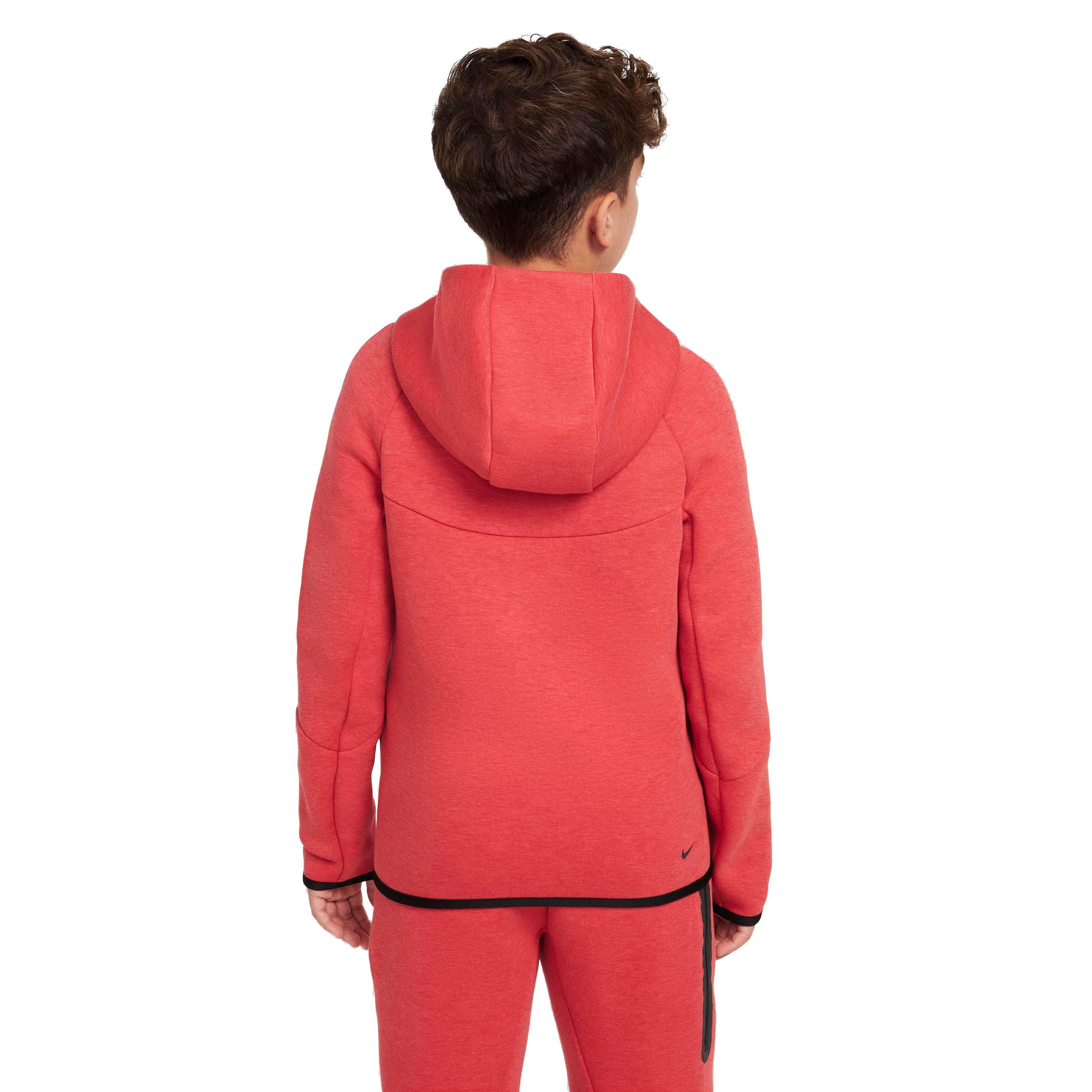 Nike Big Kids' Sportswear Tech Fleece Full-Zip Jacket - RED/BLACK Thumbnail View 2
