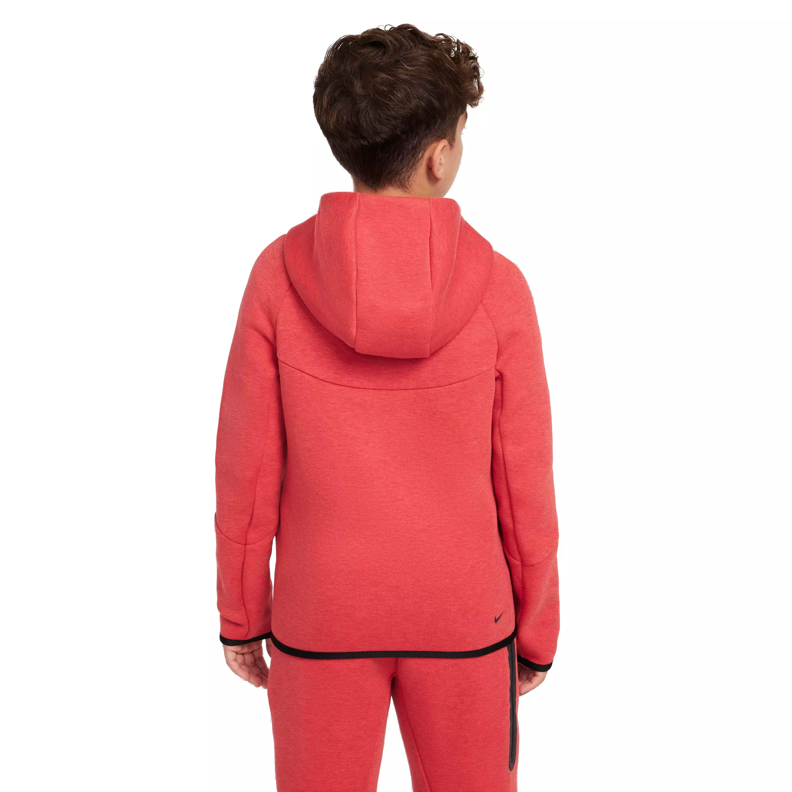 Nike Big Kids' Sportswear Tech Fleece Full-Zip Jacket - RED/BLACK