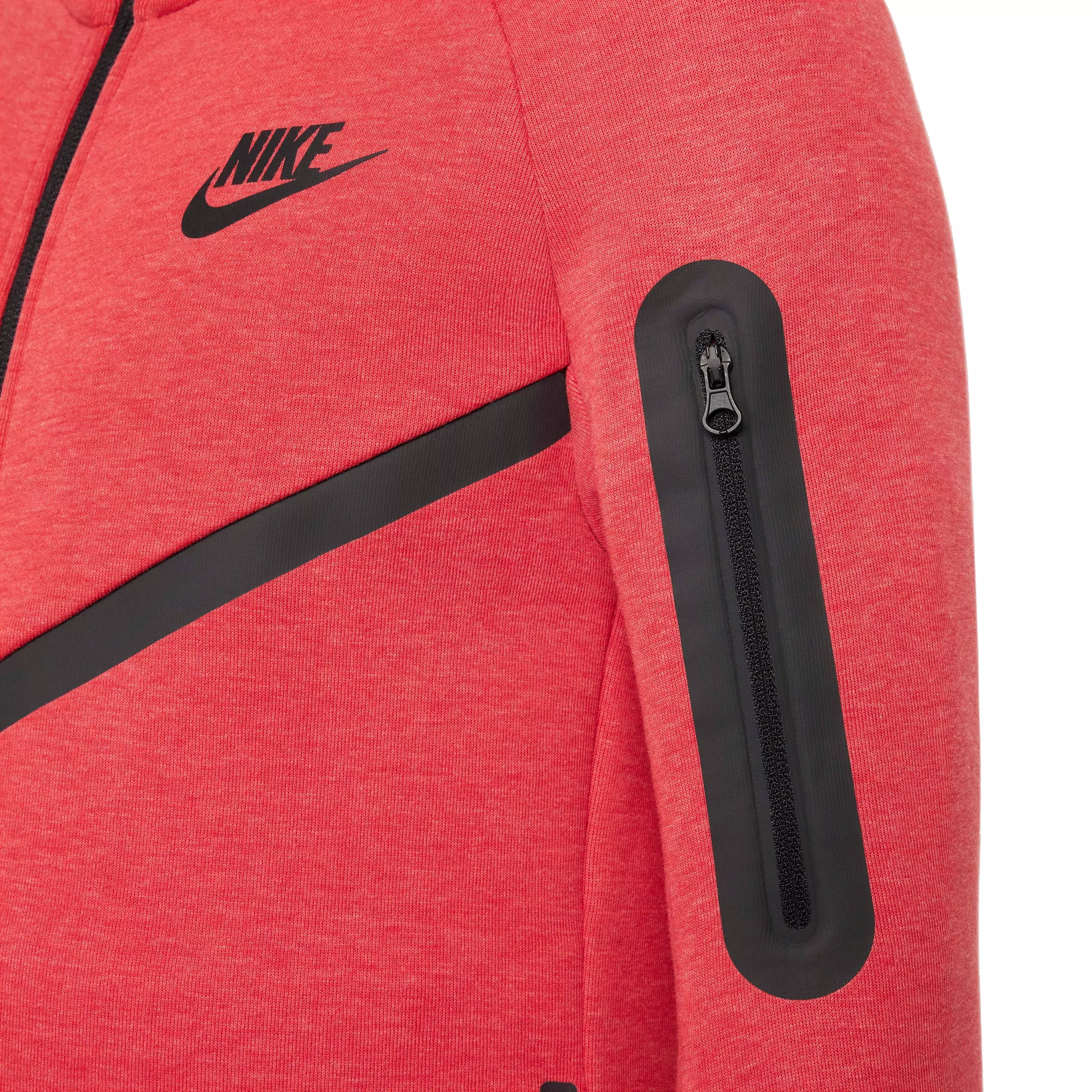 Nike Big Kids' Sportswear Tech Fleece Full-Zip Jacket - RED/BLACK