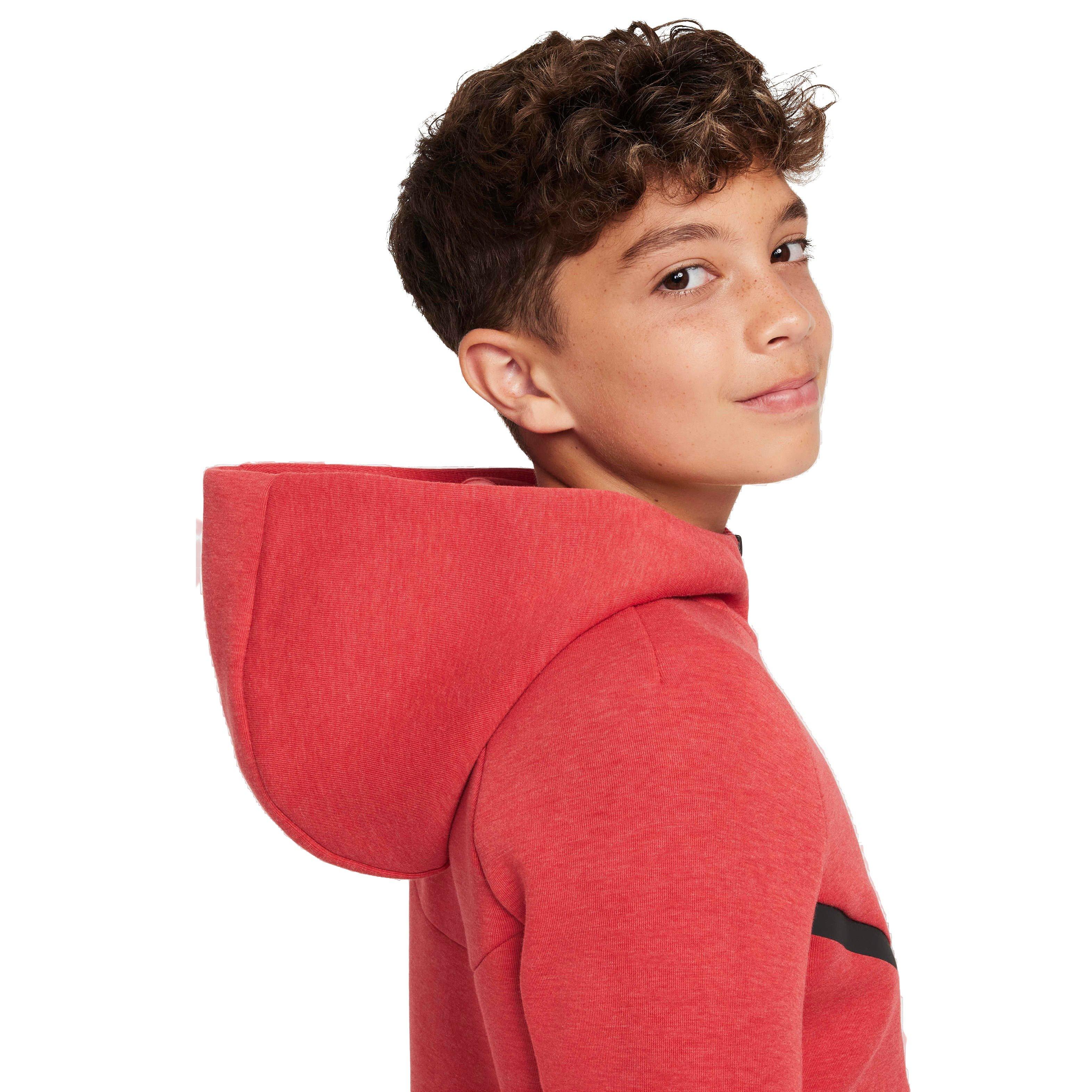 Nike Big Kids' Sportswear Tech Fleece Full-Zip Jacket - RED/BLACK Thumbnail View 7