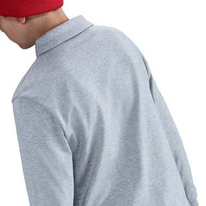 Nike Big Kids' Sportswear Club Knit Long-Sleeve Polo -Grey