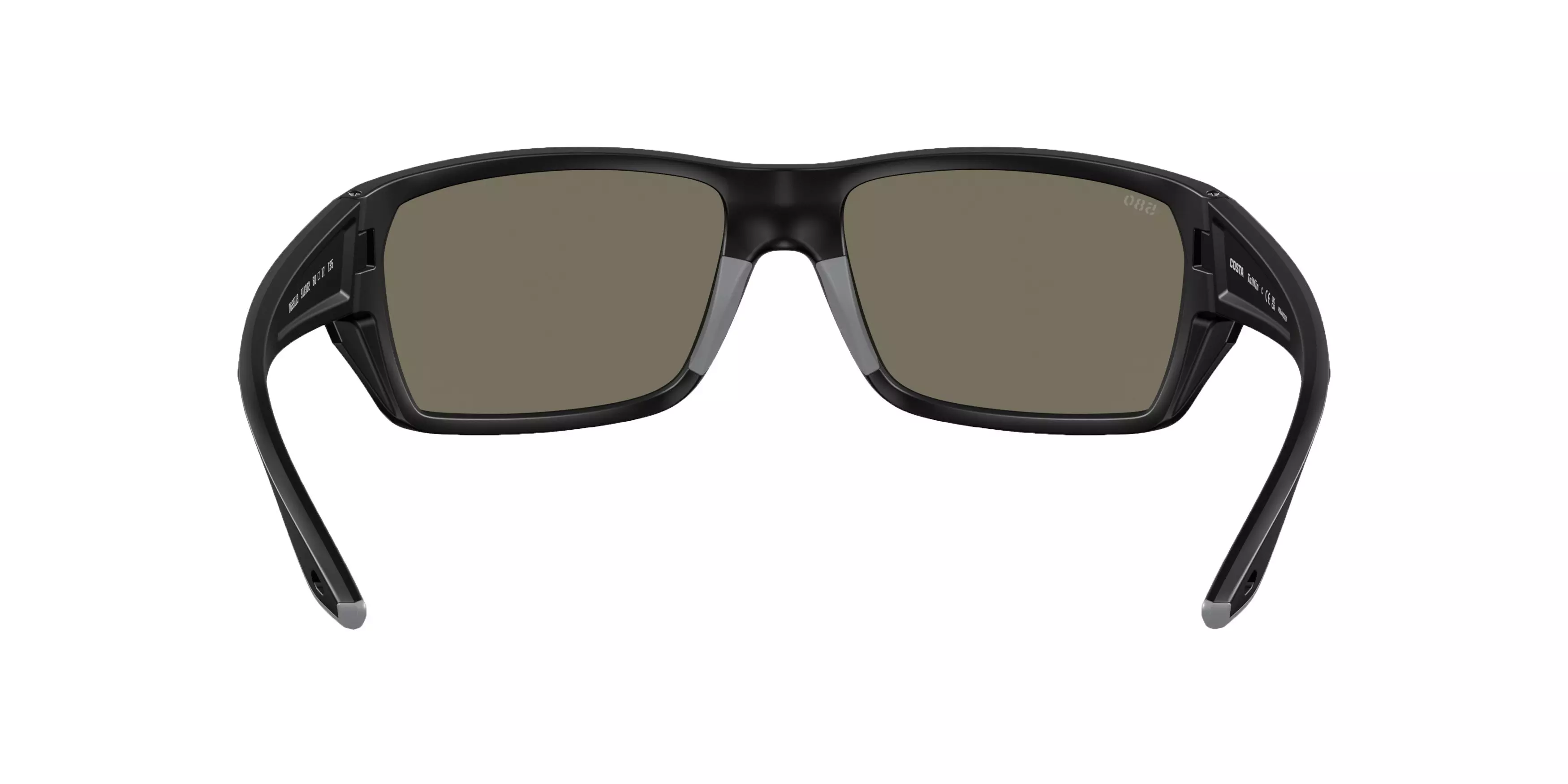 Costa Del Mar Tailfin S Blue Mirror Polarized Sunglasses - Matte Black - BLACK