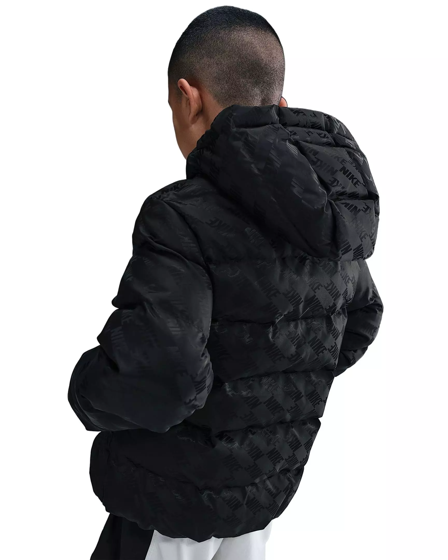 Nike Big Kids' Sportswear All Day Play Loose-Fit Therma-FIT Puffer Jacket - Black - BLACK