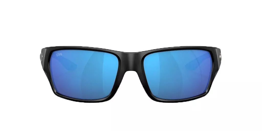Costa Del Mar Tailfin M Blue Mirror Polarized Sunglasses - Matte Black - BLACK