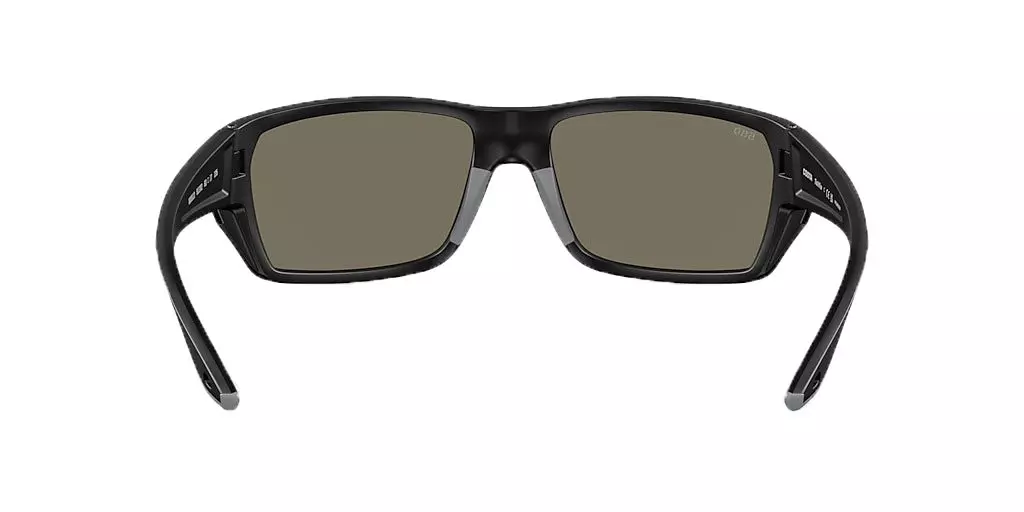 Costa Del Mar Tailfin M Blue Mirror Polarized Sunglasses - Matte Black - BLACK